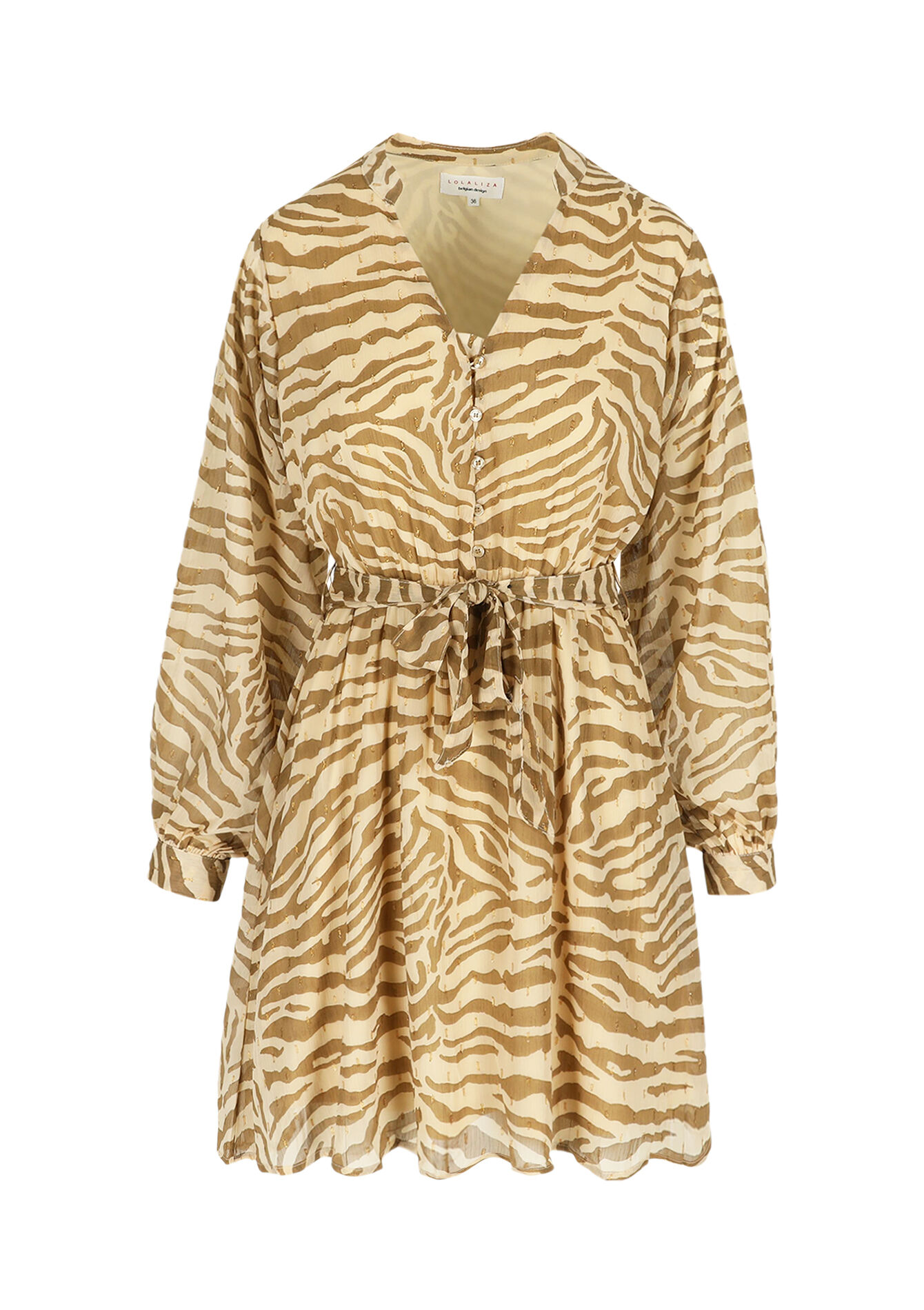 Robe courte imprimé animal, Robe courte imprimé animal - LIGHT CAMEL - 08103938_3814