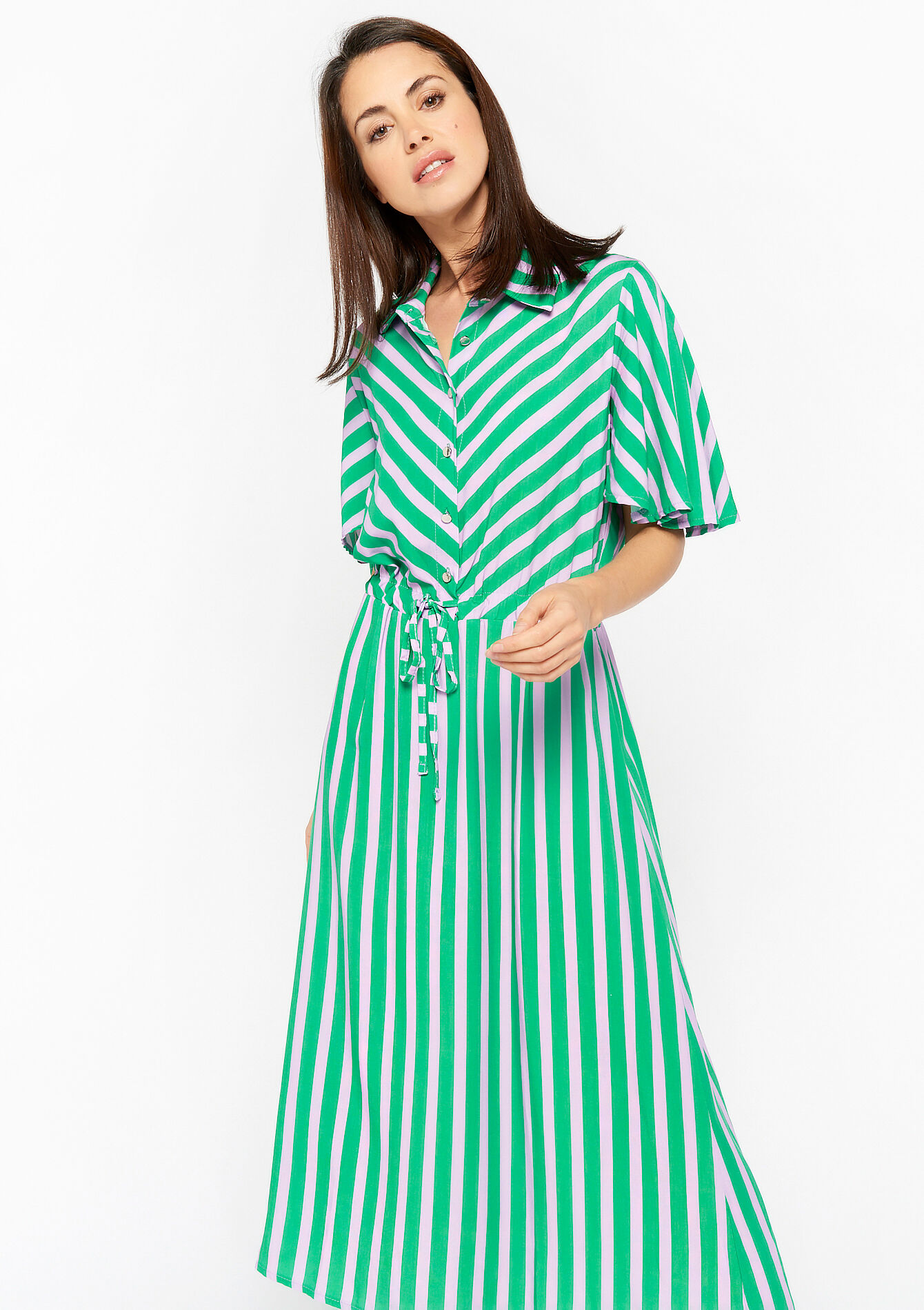 Gestreepte jurk - GREEN APPLE - 1066785
