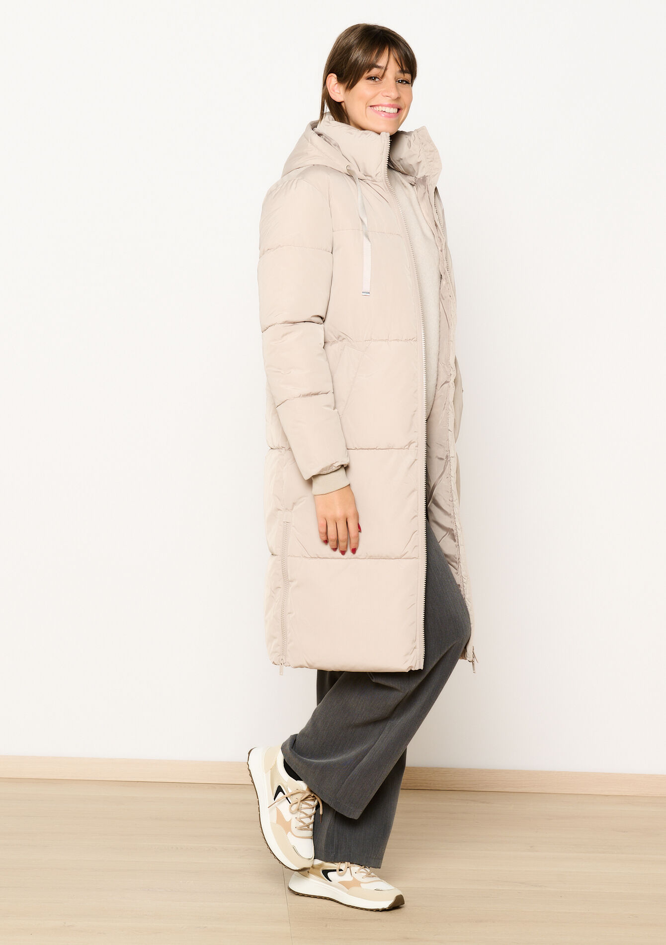 Manteau long matelassé, Manteau long matelassé - LT BEIGE - 23000690_2527