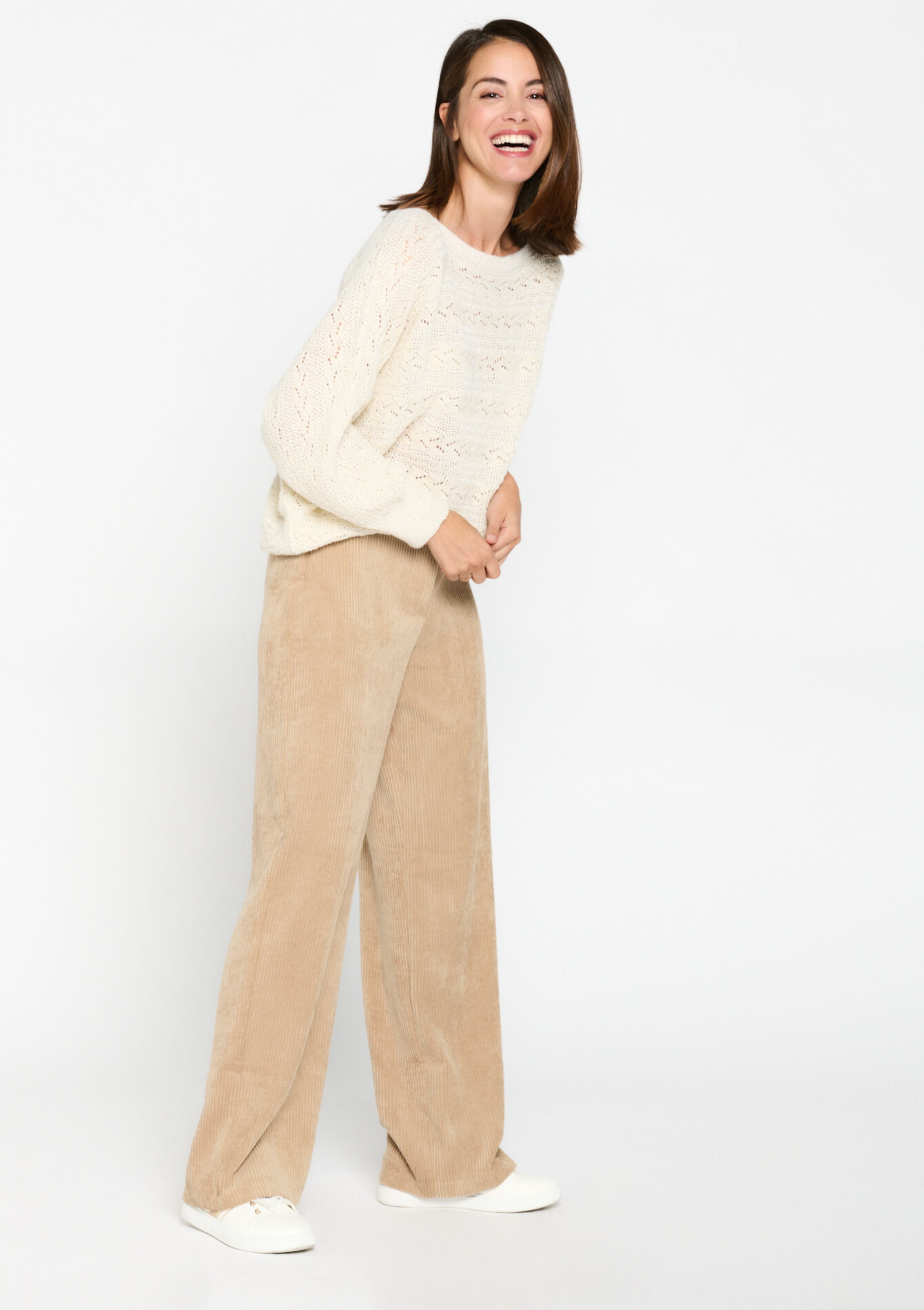Open-knit pullover with lurex, Open-knit pullover with lurex - OFFWHITE - 04006348