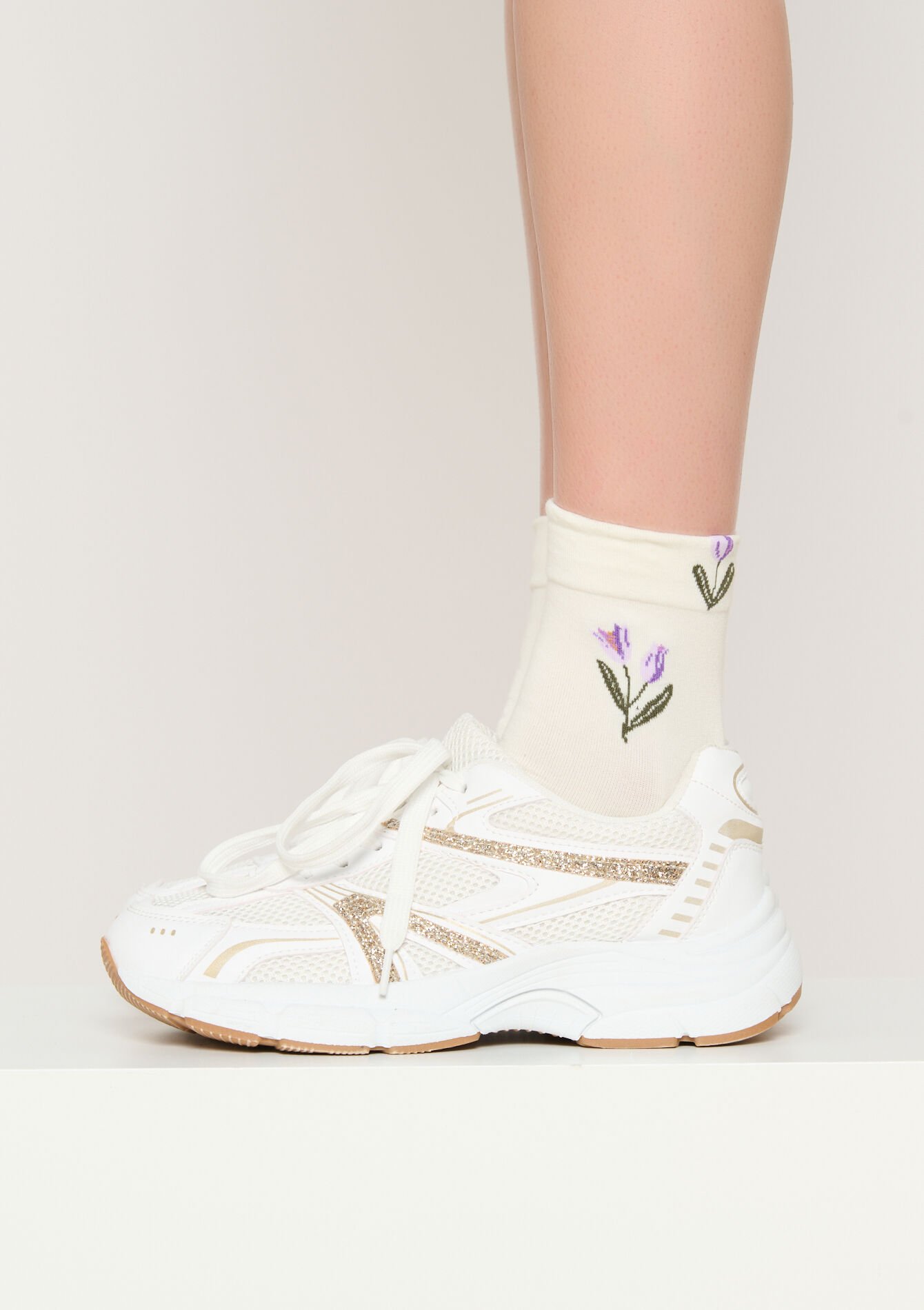 Chaussettes à motif floral, , detail_model