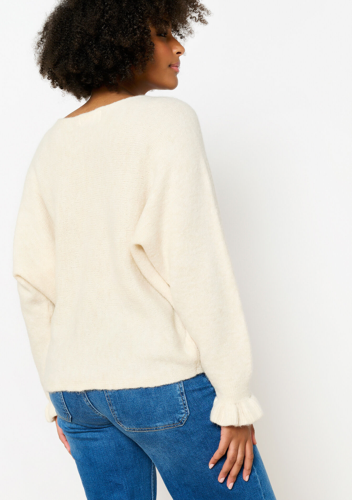 Effen trui met boothals, Effen trui met boothals - VANILLA WHITE - 04006813_1013