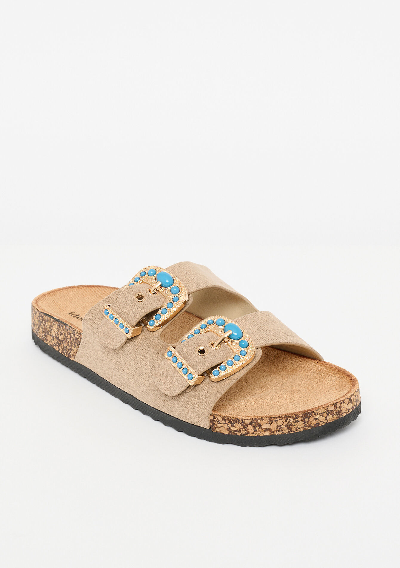 Sandalen met siergespen - BEIGE ASH - 13000856_1904
