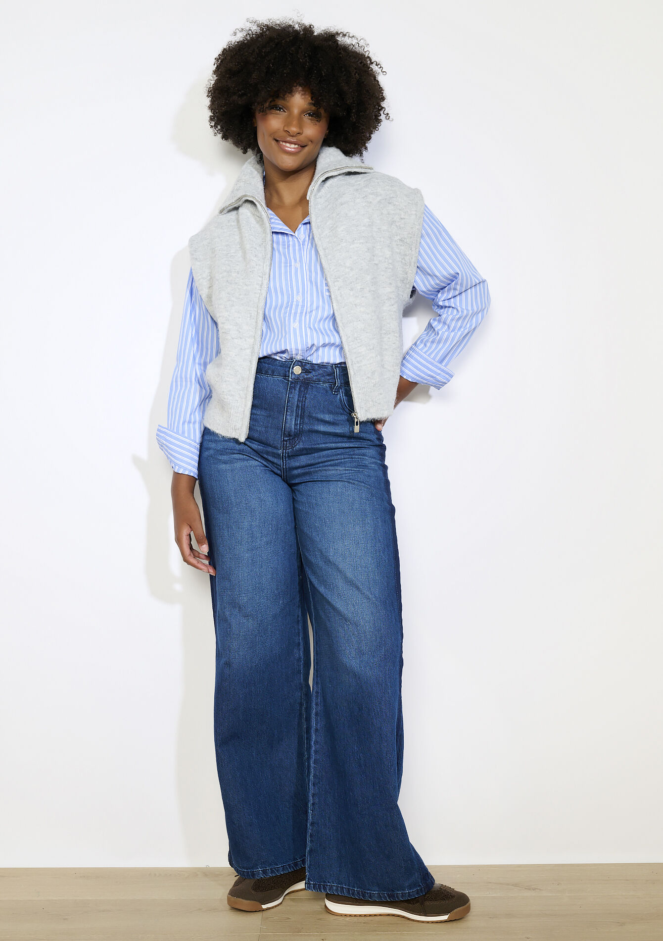 Gilet zippé sans manches, Gilet zippé sans manches - LT GREY MEL - 04101310_1081