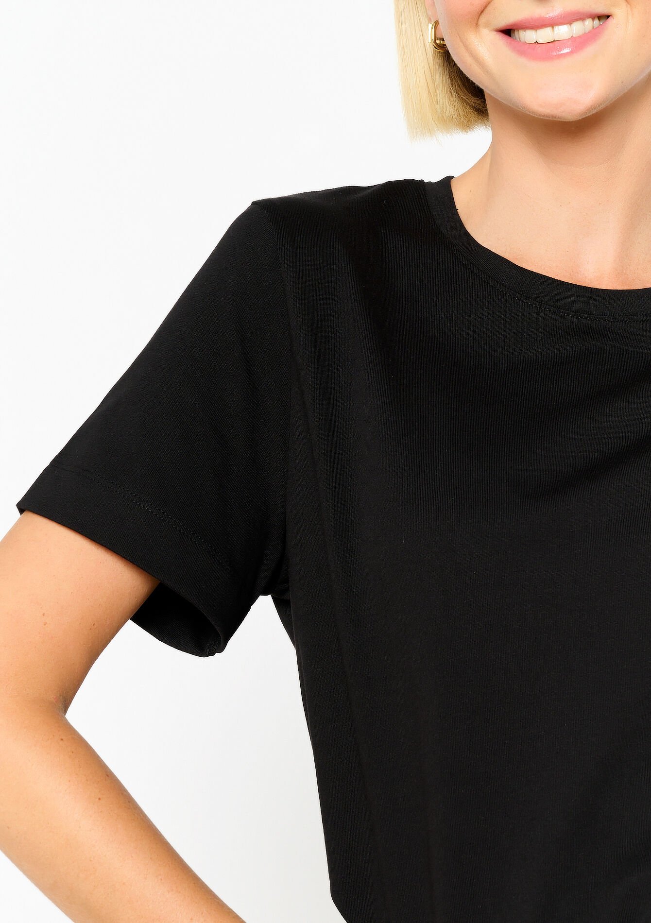 Boxy T-shirt - BLACK - 02301611_1119