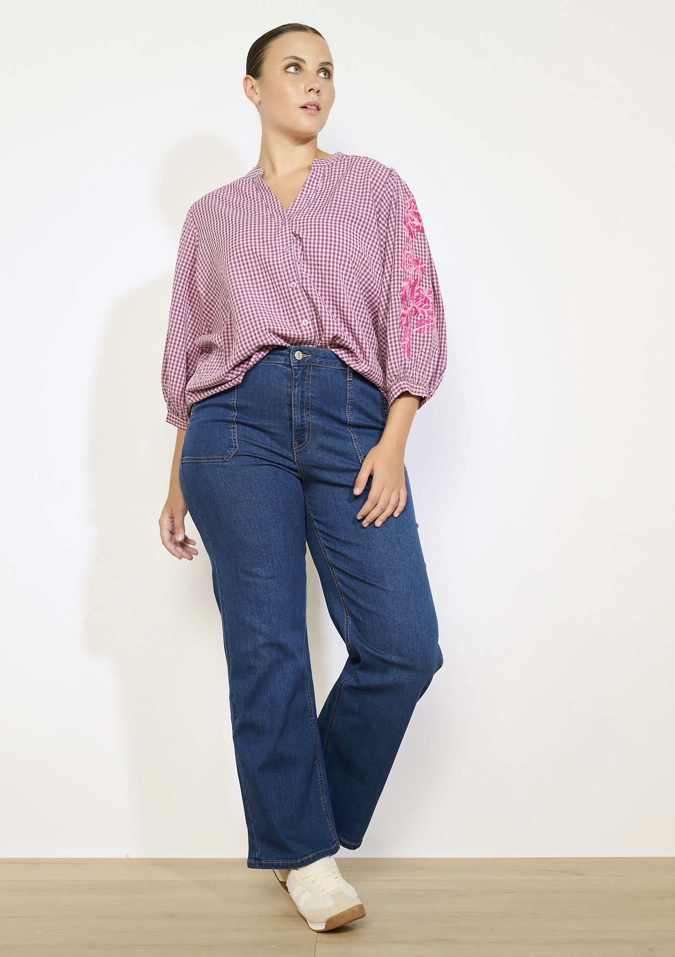 Wide-leg jeans with pockets, Wide-leg jeans with pockets - DARK BLUE - 22000601_0501