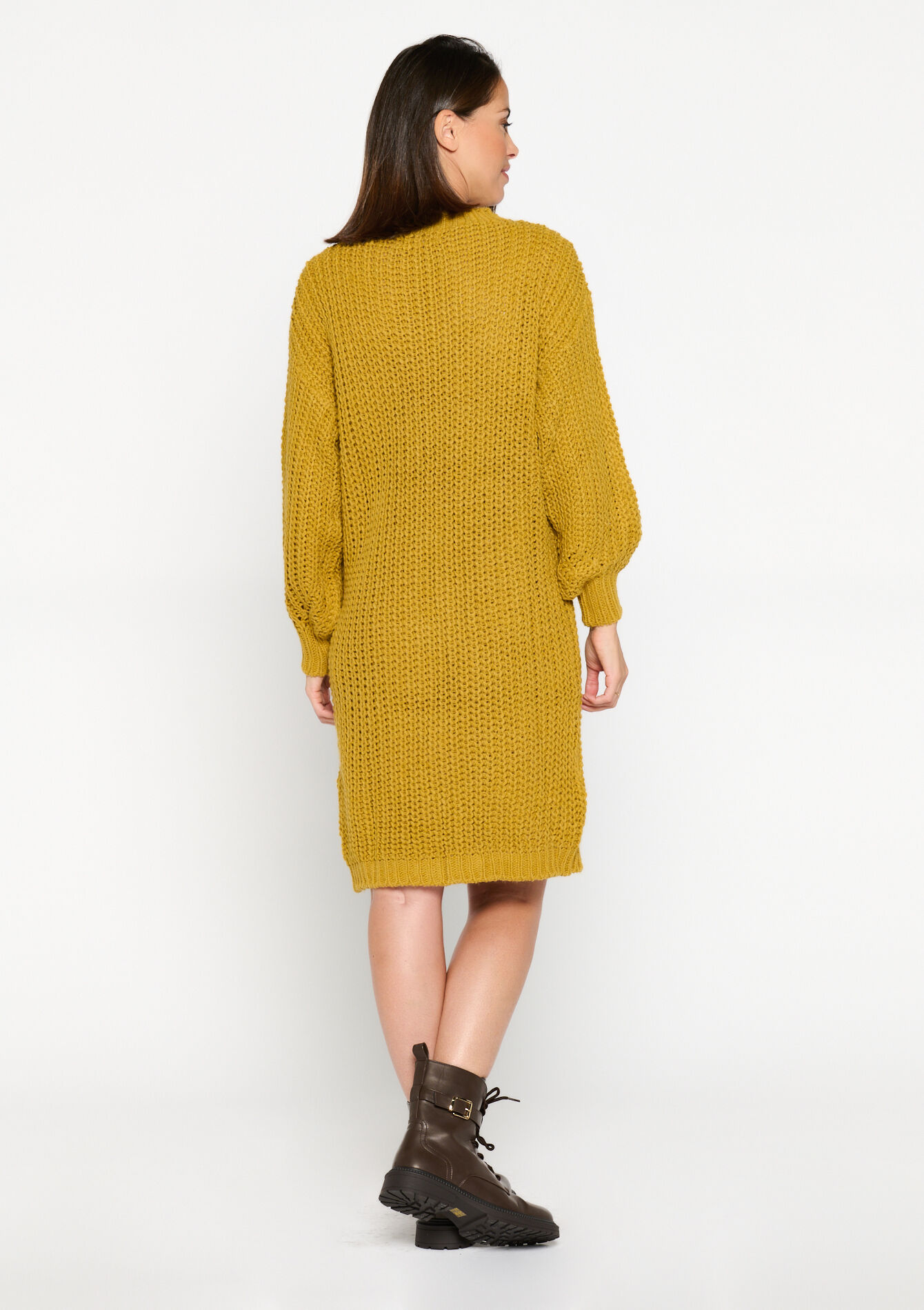 Cable-knit dress - OCHRE SPICE - 08103383