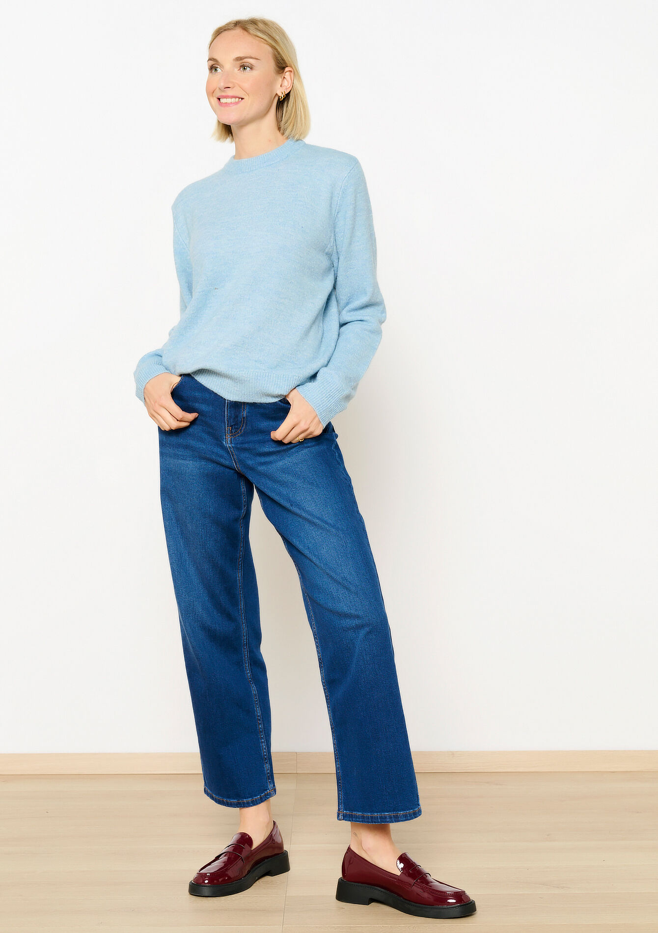 Basic pullover with round neck, Basic pullover with round neck - BLUE PASTEL - 04006522_3003