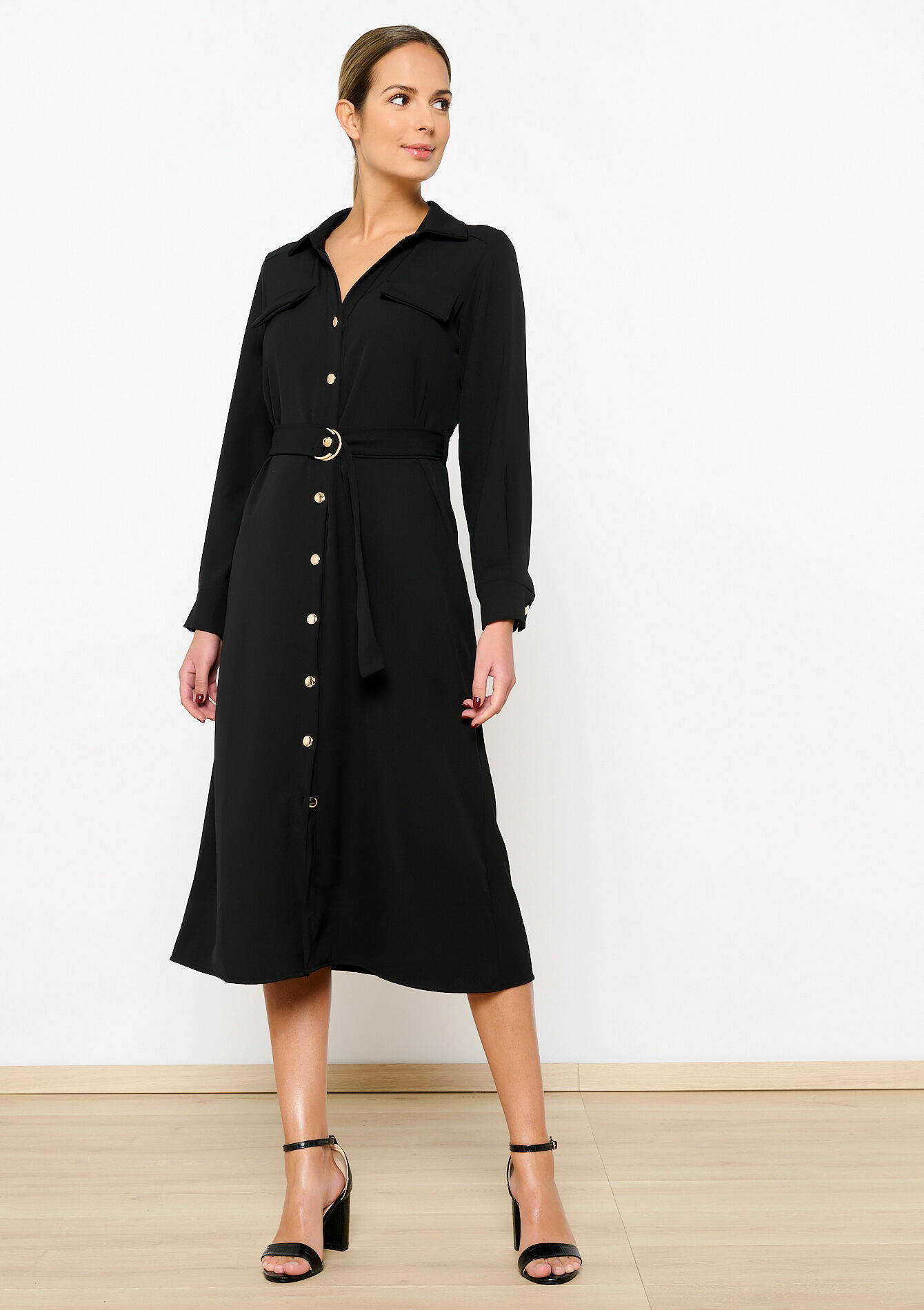 Hemdjurk met ceintuur, Hemdjurk met ceintuur - BLACK - 08602294_1119