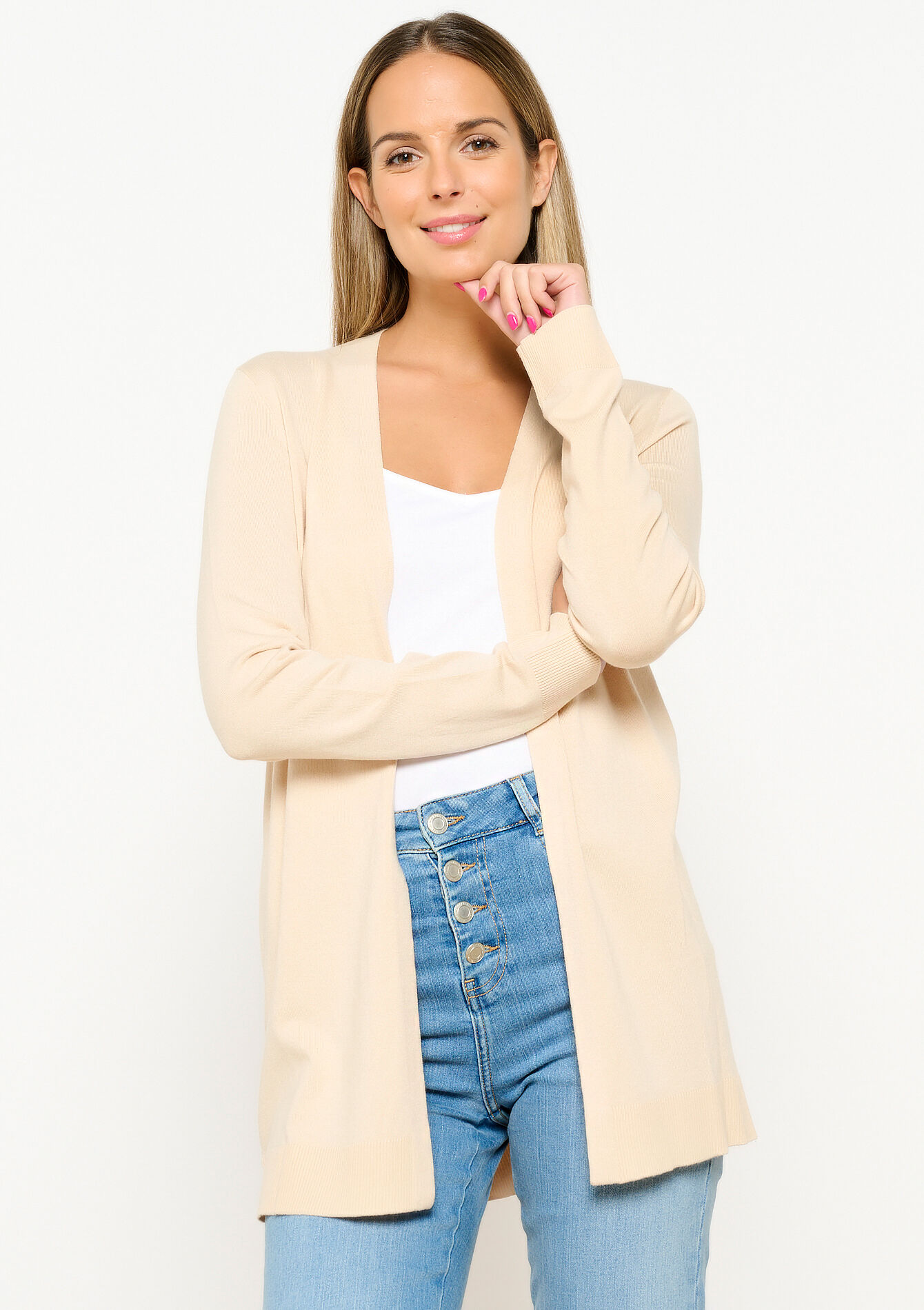 Cardigan long, Cardigan long - LT BEIGE - 04101084_2527