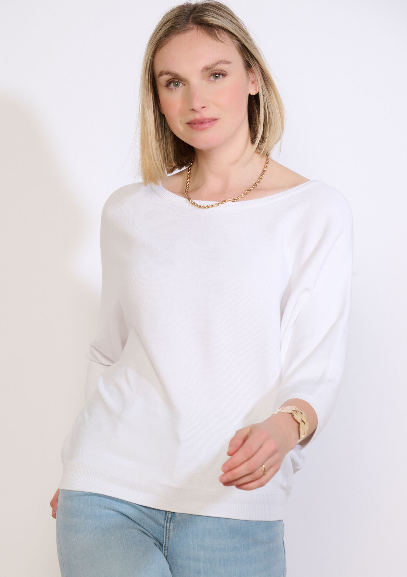 Relaxed boat-neck knit - OFFWHITE - 04007018