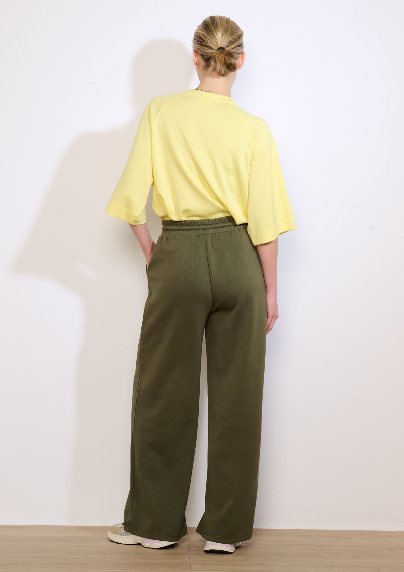 Wijde joggingbroek van modal - KHAKI MED - 15100405_4327