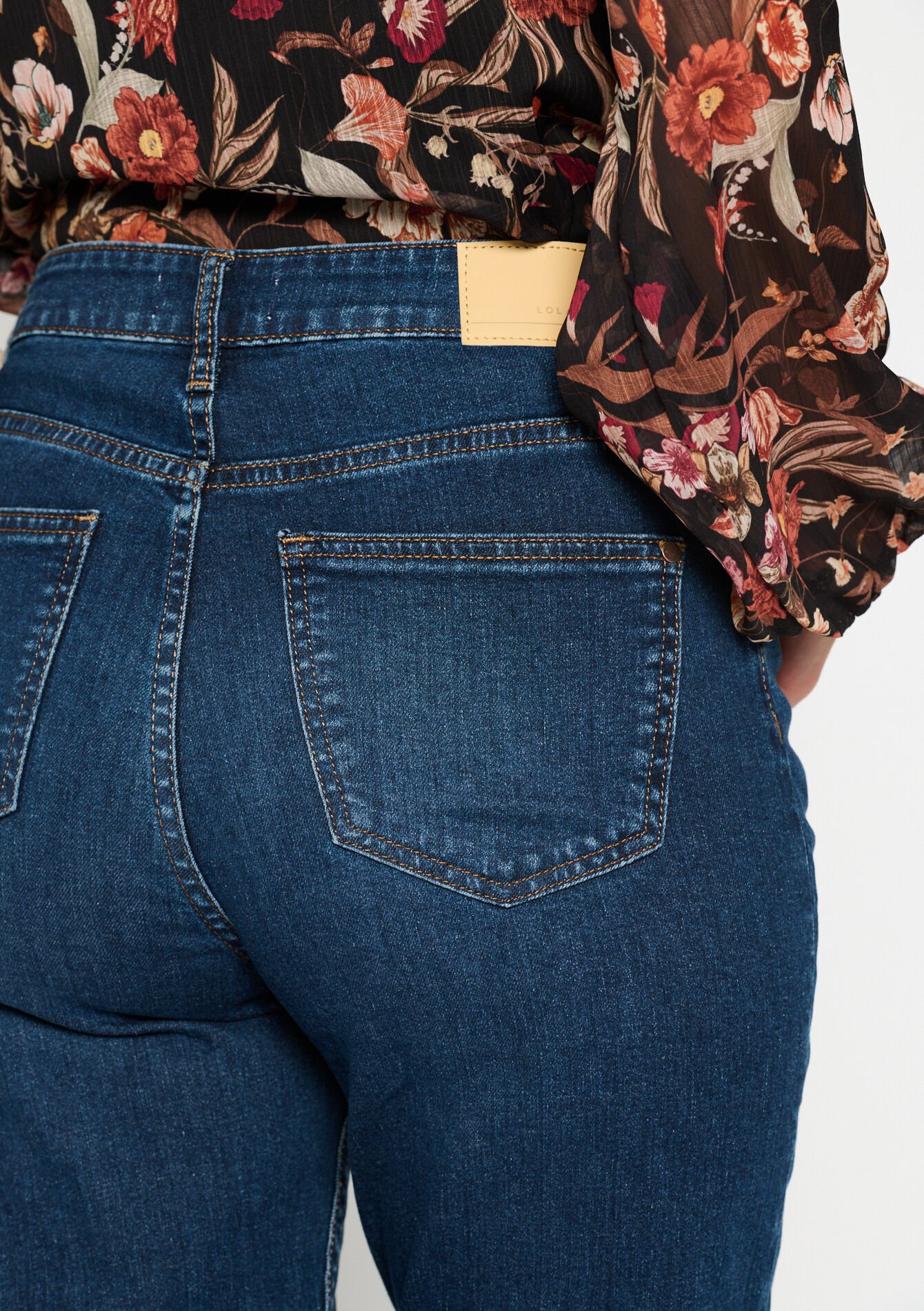 Rechte jeans met hoge taille, Rechte jeans met hoge taille - DARK BLUE - 22000469_0501