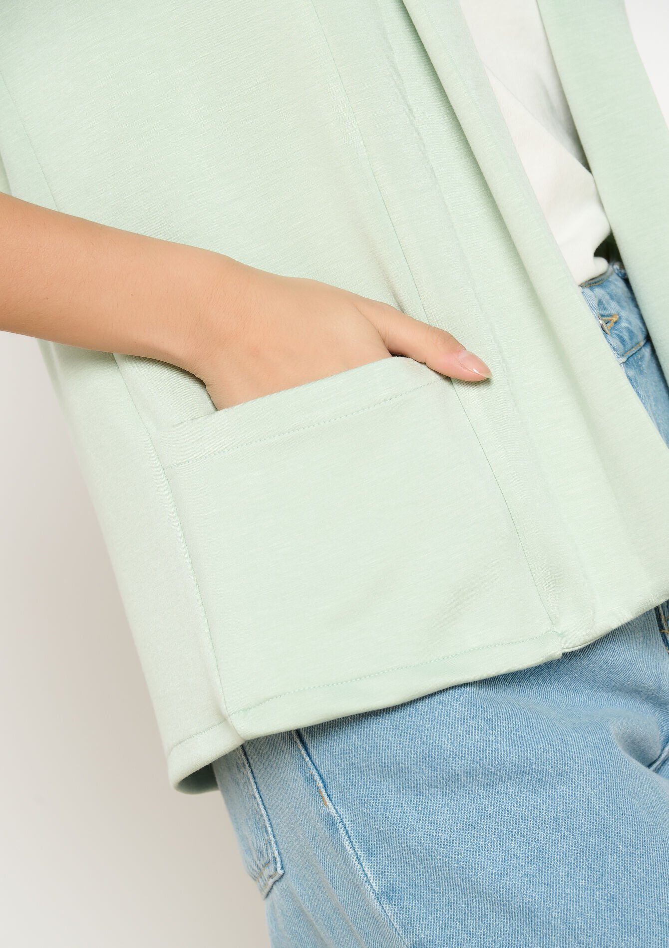 Soepele open blazer, Soepele open blazer - MINT GREEN - 09101049_1723