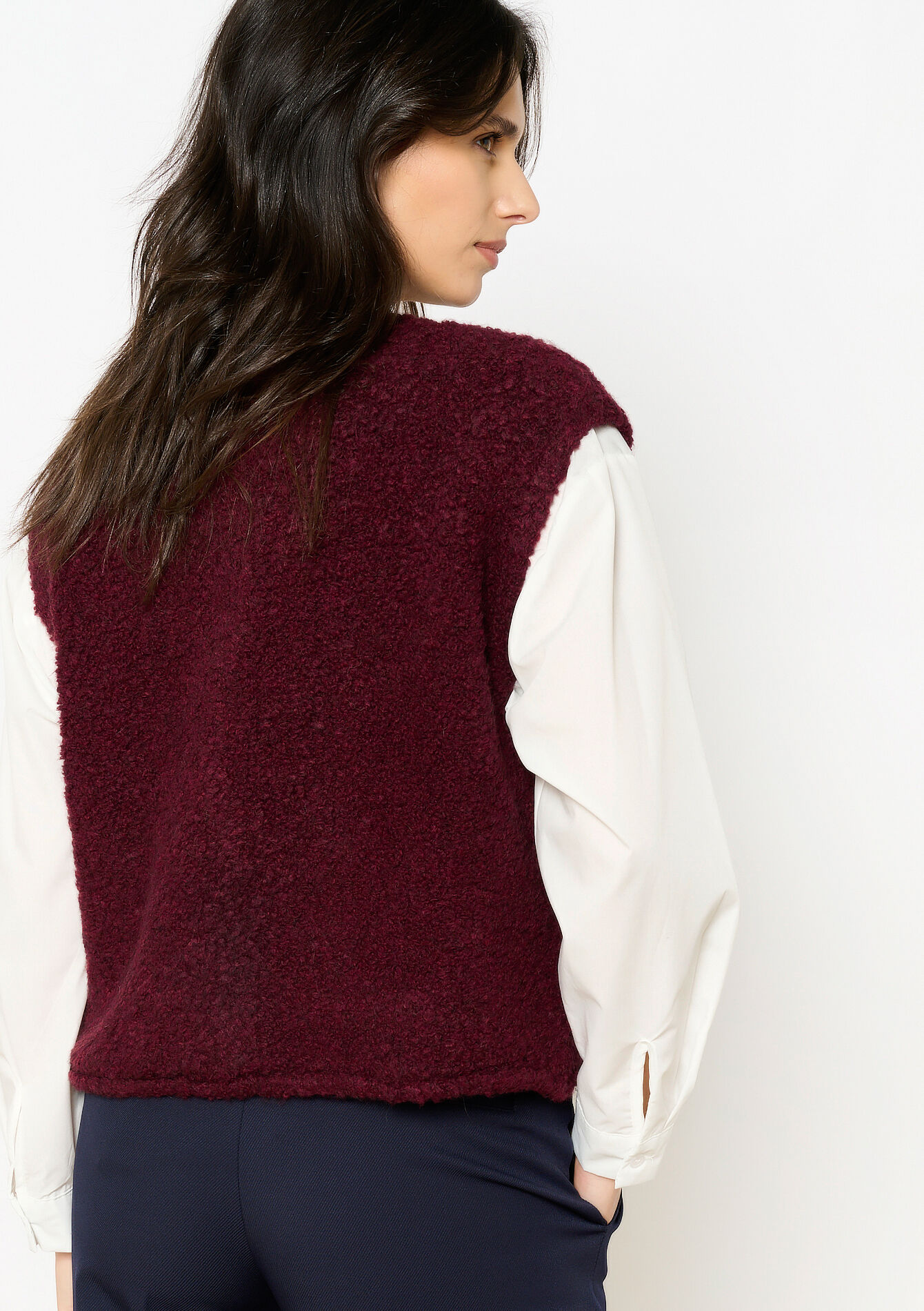 Mouwloze cardigan, Mouwloze cardigan - BORDEAUX WINE - 04101268_5514
