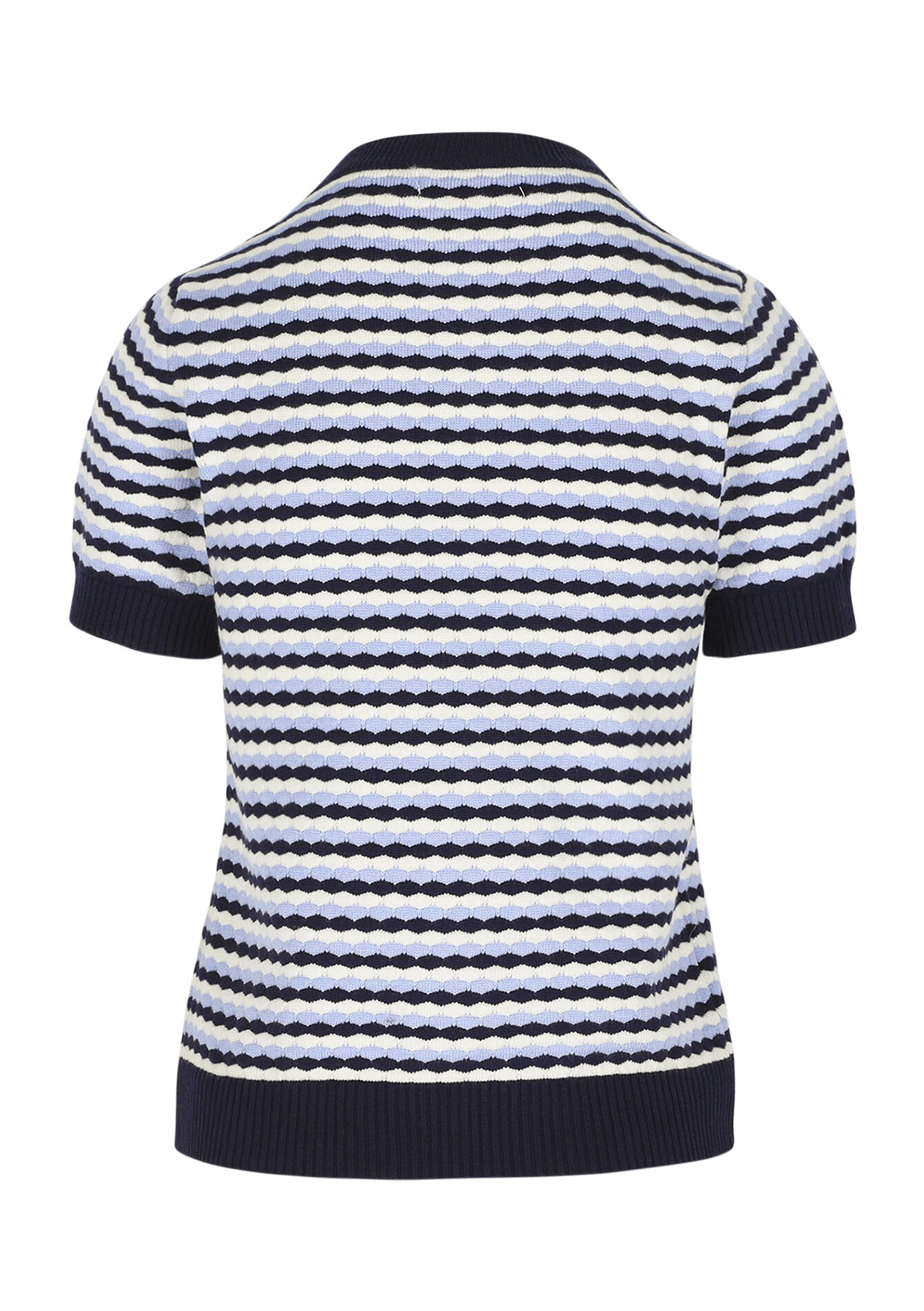Pull texturé manches courtes - NAVY BASIC - 04007214_2723