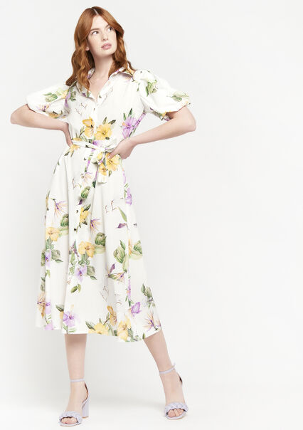 Maxi-jurk met bloemenprint - OFFWHITE - 08601388_1001