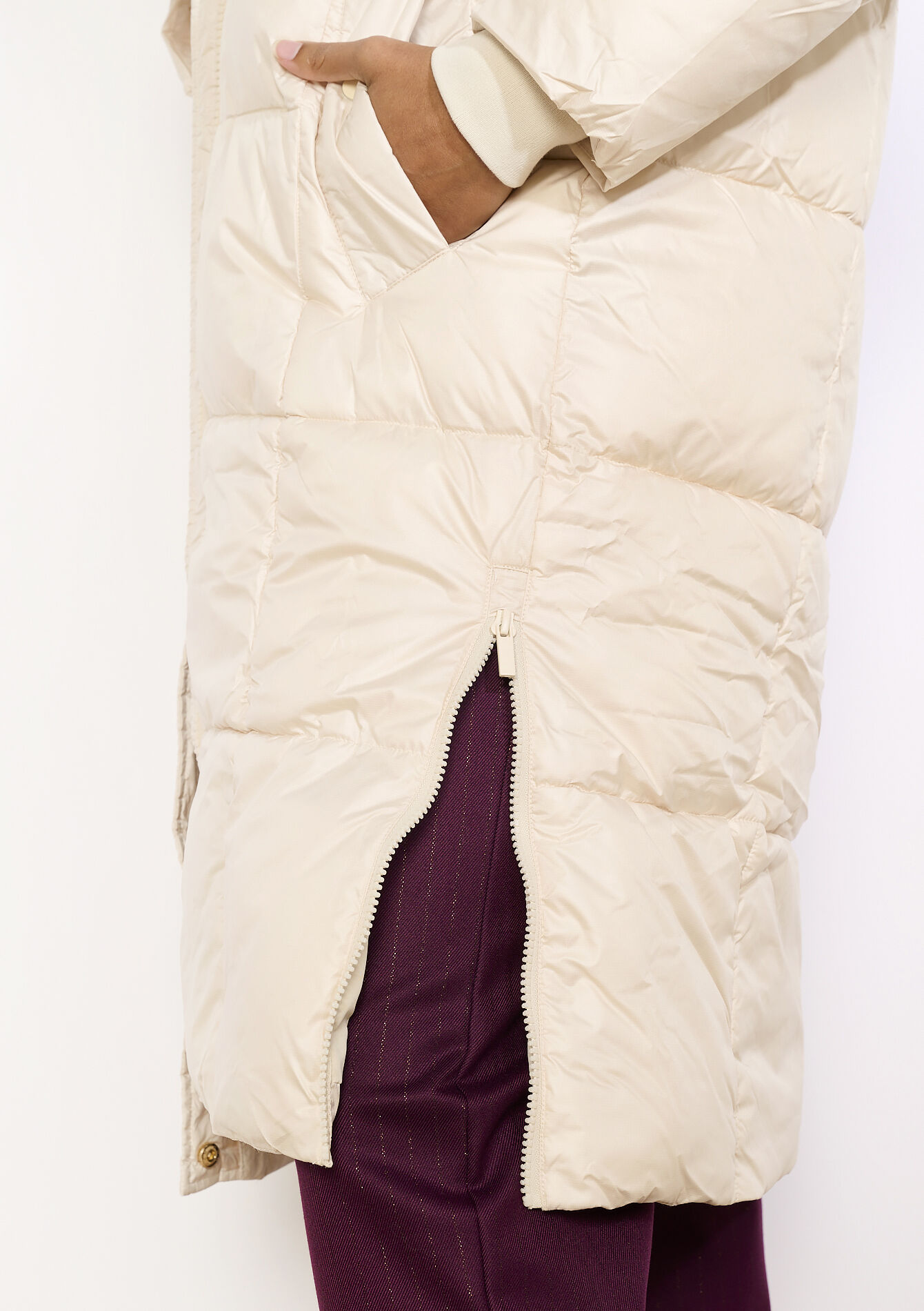 Lange gewatteerde jas - VANILLA WHITE - 23000775_1013