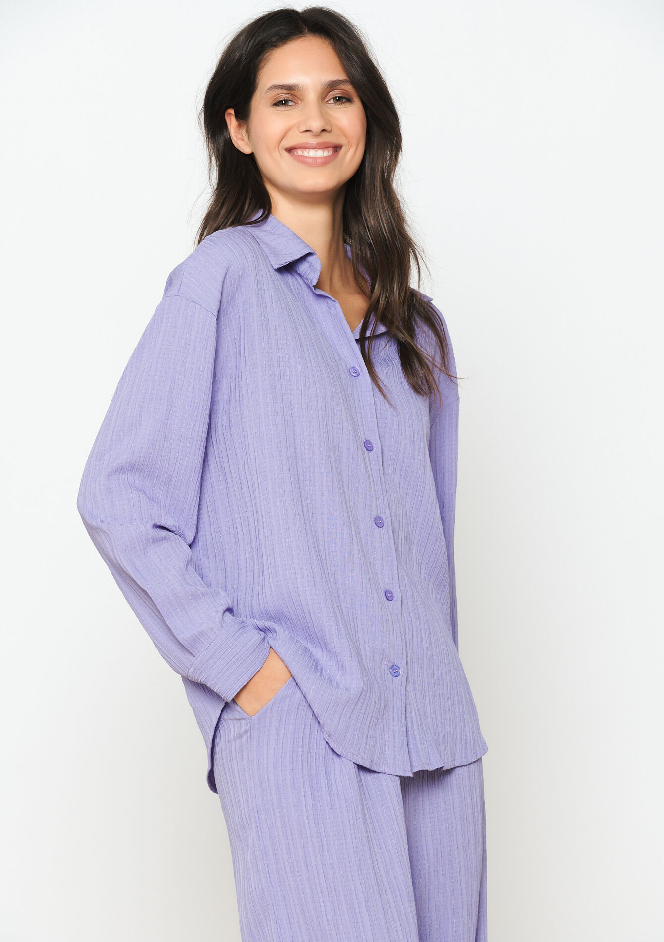 Hemd met textuur, Hemd met textuur - LILAC BRIGHT - 05702477_2578