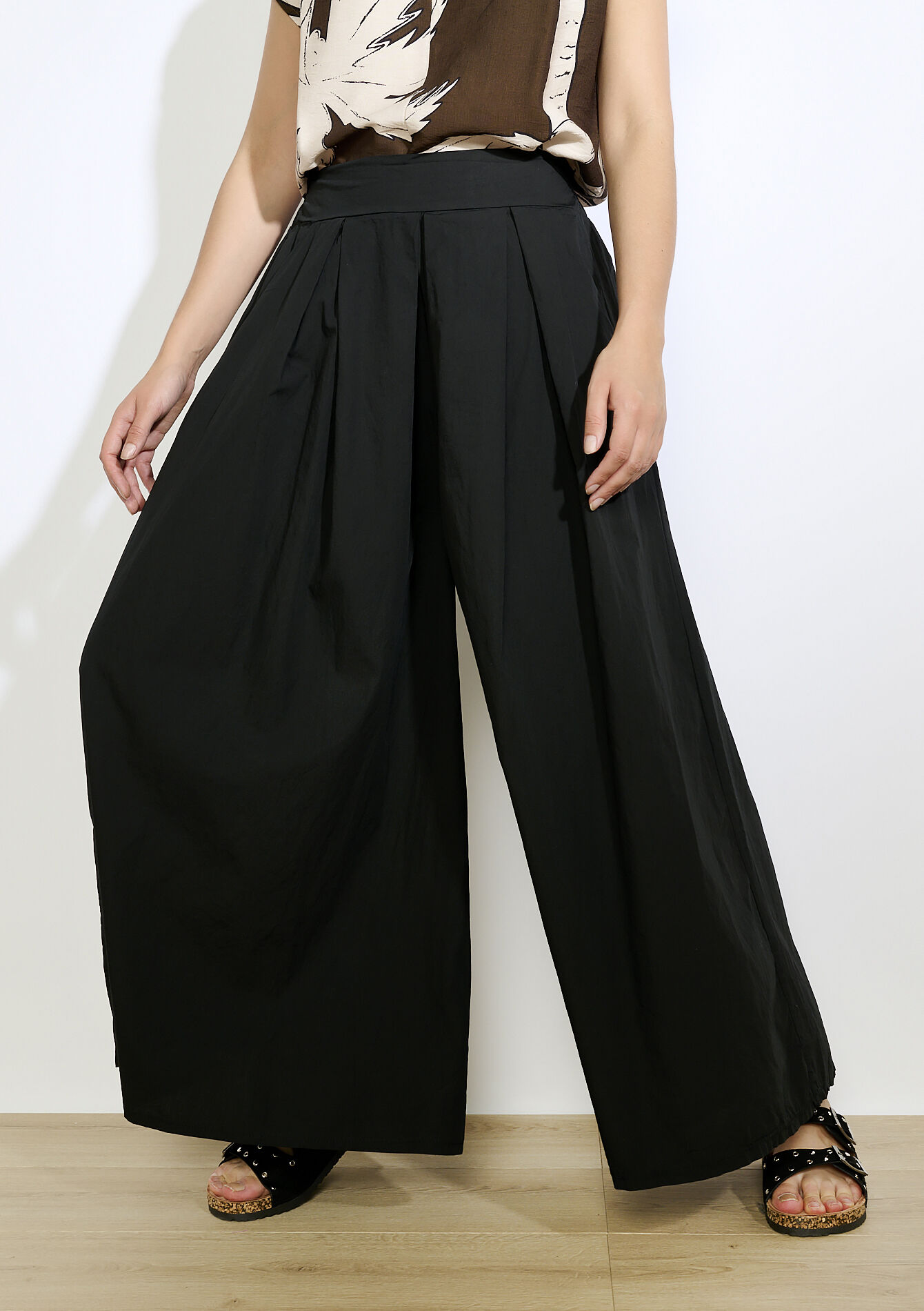 Losvallende soepel vallende broek, Losvallende soepel vallende broek - BLACK - 06601004_1119