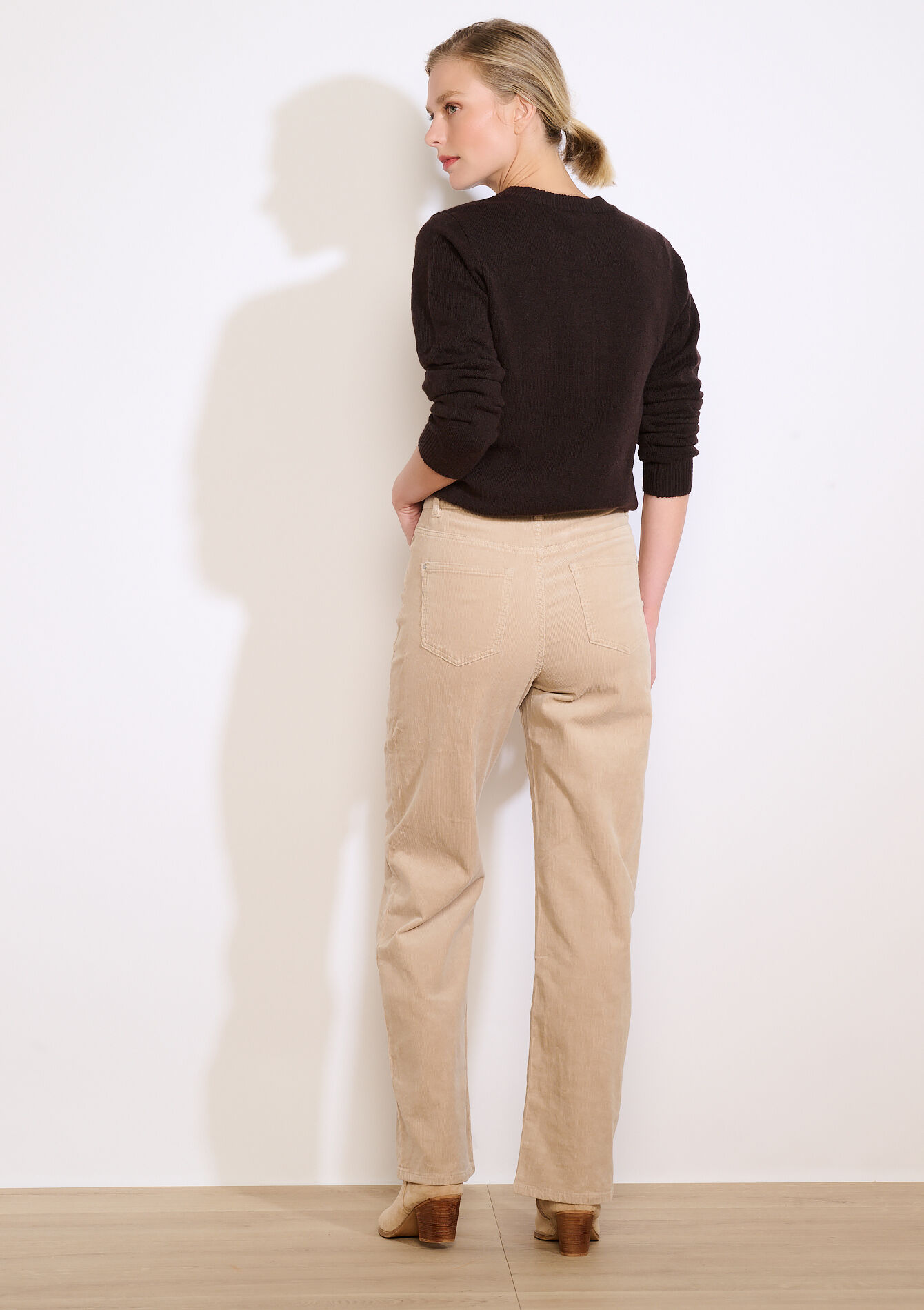 Straight corduroy trousers, Straight corduroy trousers - LT BEIGE - 06004607_2527
