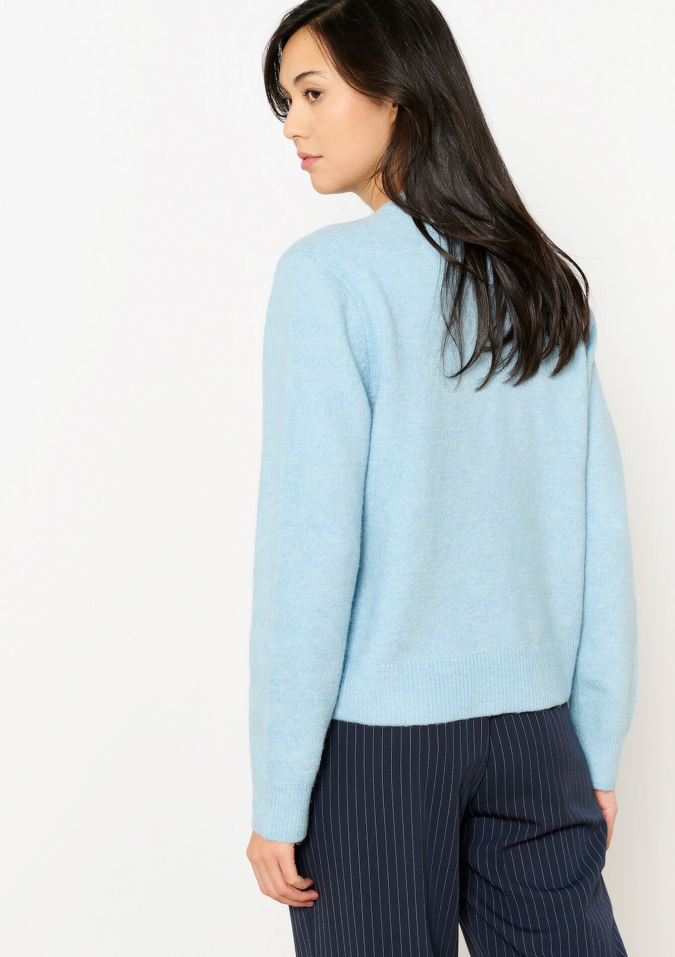 Basic trui met korte hals, Basic trui met korte hals - BLUE PASTEL - 04006821_3003