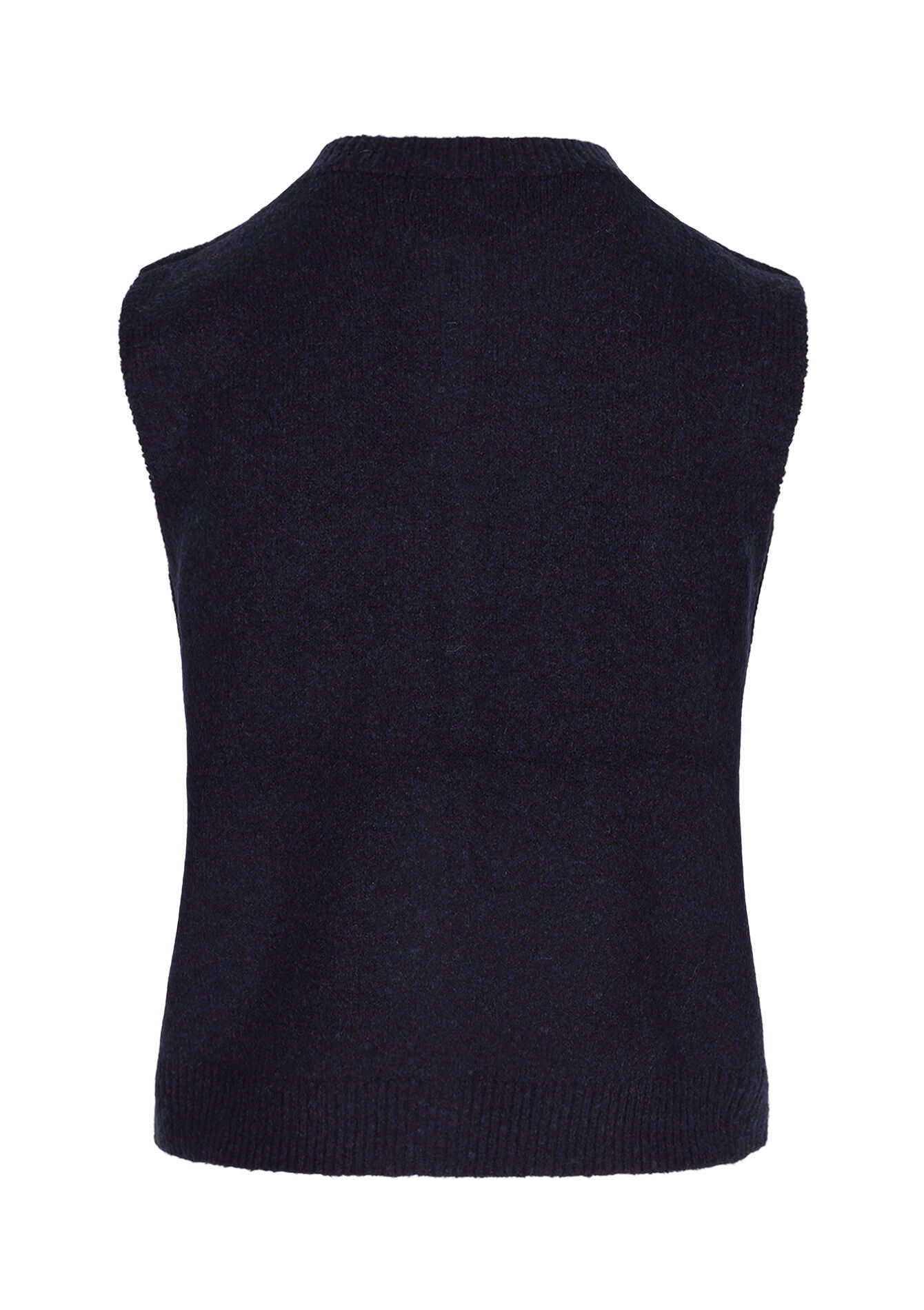 Sleeveless soft buttoned cardigan - NAVY BASIC - 04101322_2723