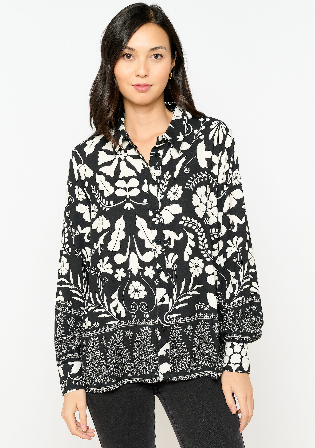 Chemise à imprimé, Chemise à imprimé - BLACK - 05702376_1119