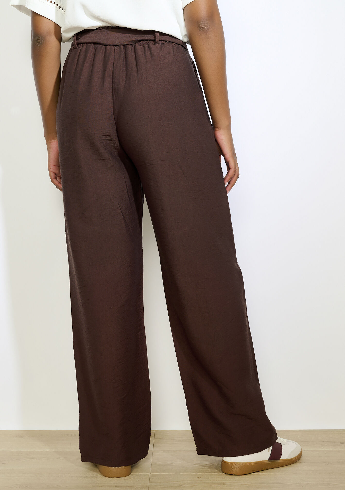 Pantalon ample élégant - BROWN DARK CHOCOLATE - 06601027_3720