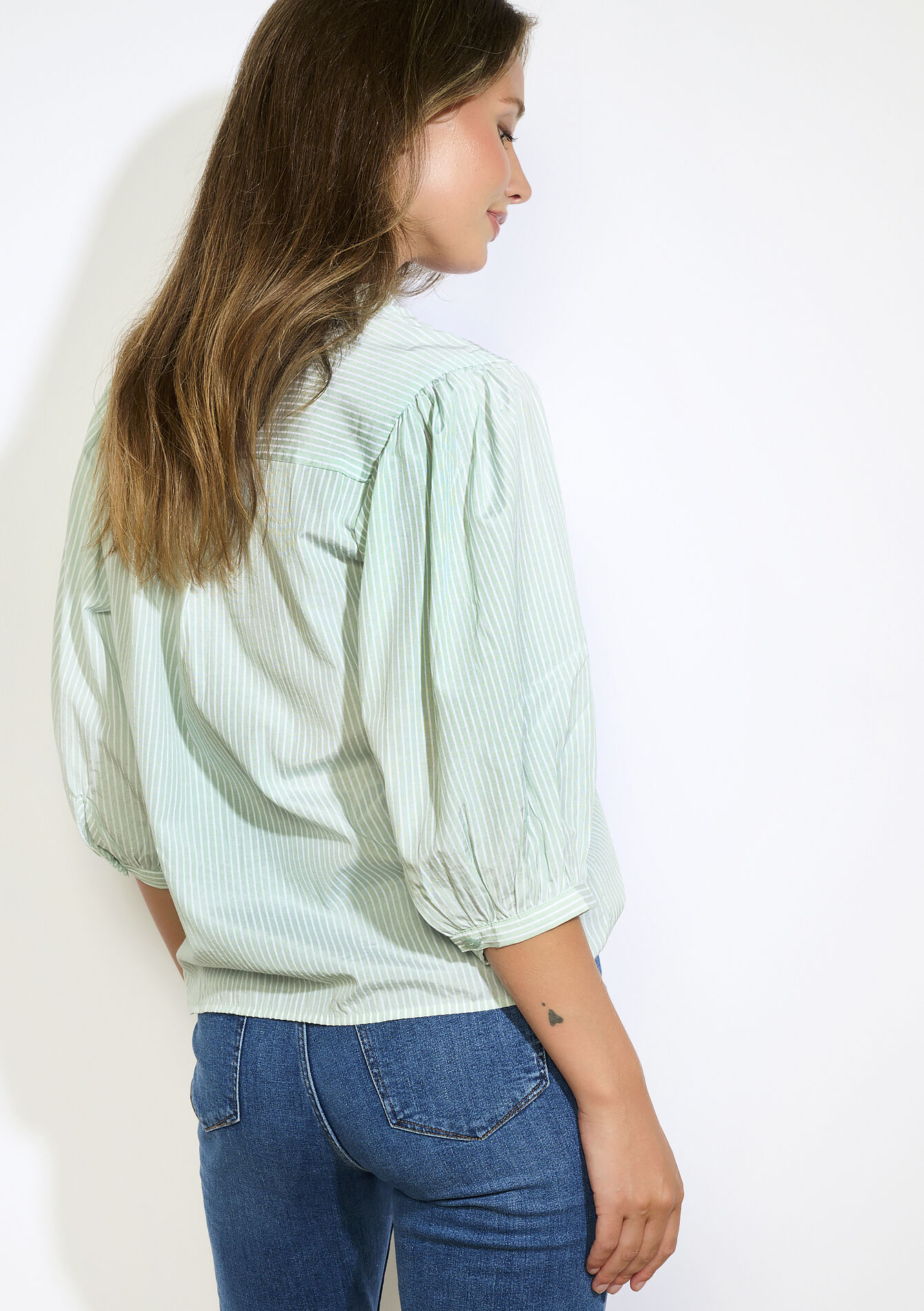 Embroidered shirt, Embroidered shirt - MINT GREEN - 05702913_1723