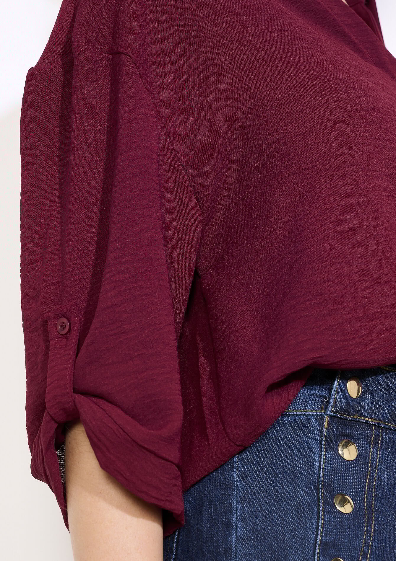 Losvallend overhemd met knopen, Losvallend overhemd met knopen - BORDEAUX WINE - 05702938_5514