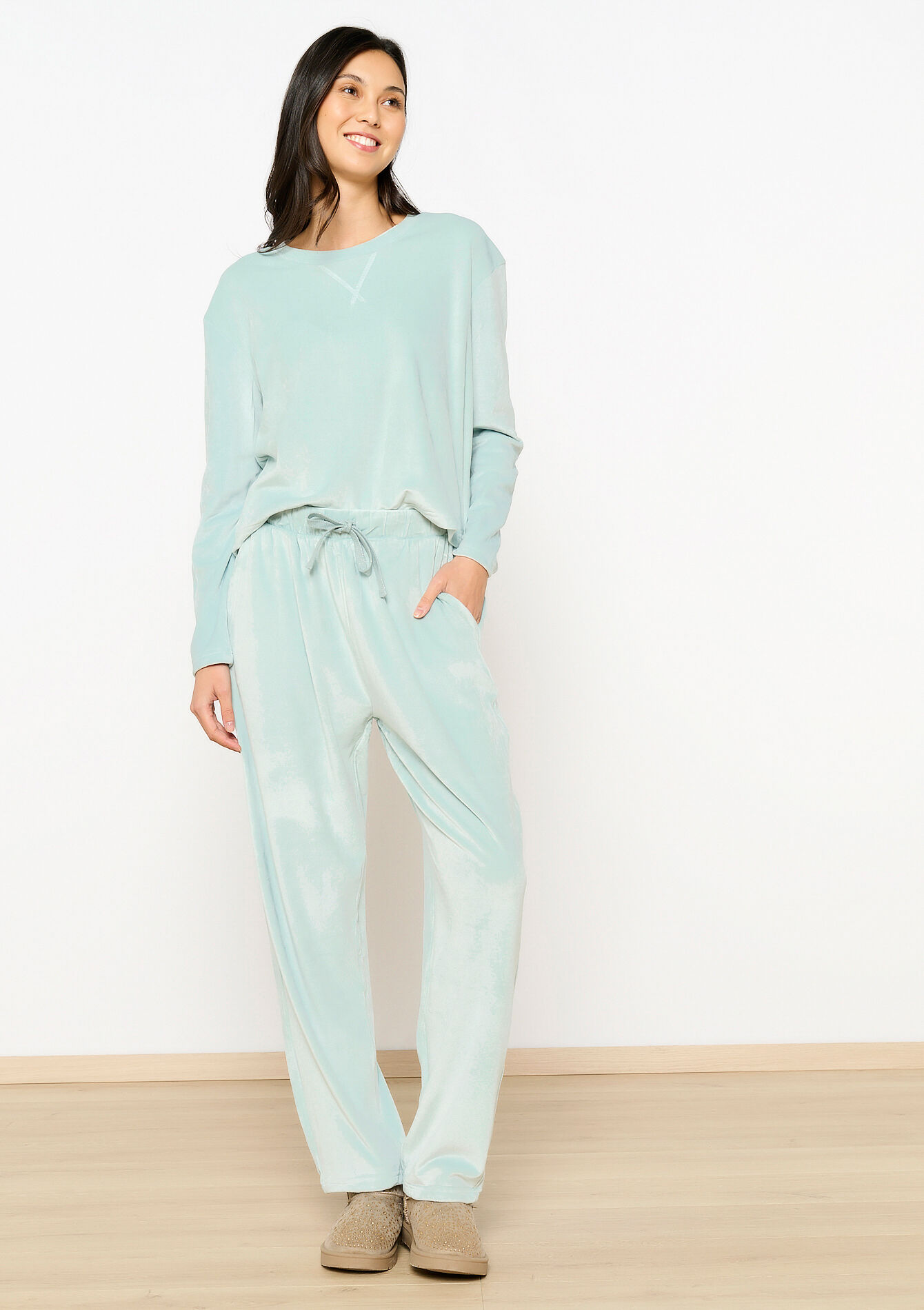 Velour pyjamas - MINT GREEN - 02100270_1723