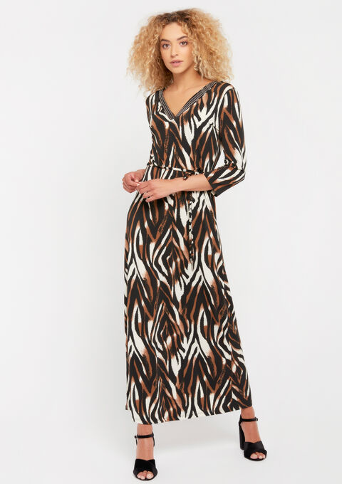 Maxi Jurk Met Zebra Print Lolaliza