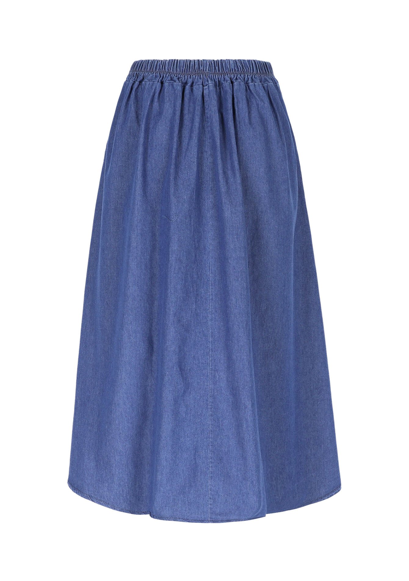 Jupe midi en tencel aérien, Jupe midi en tencel aérien - MEDIUM BLUE - 07101392
