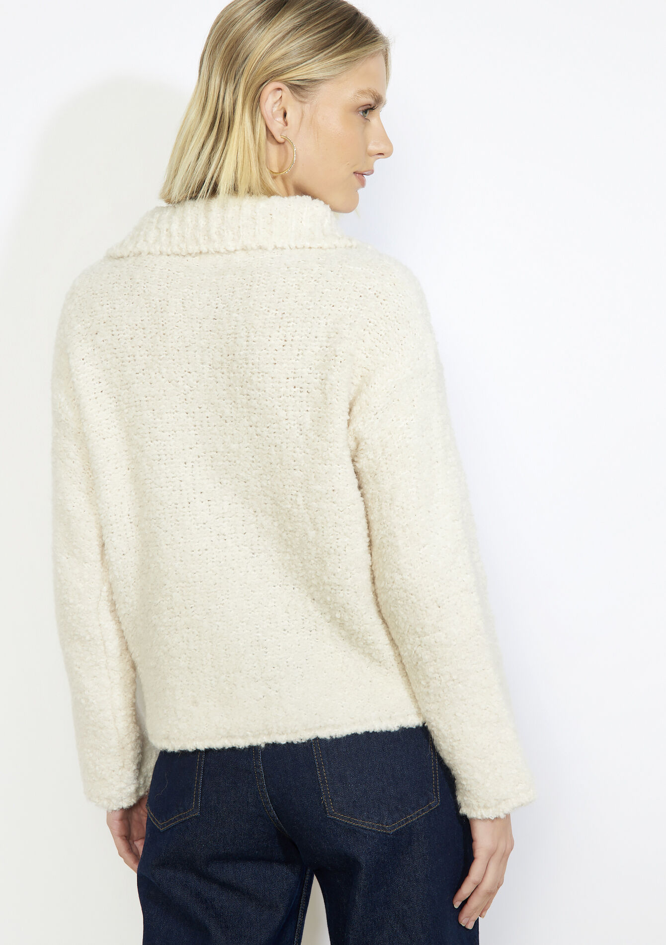 Bouclé cardigan, Bouclé cardigan - VANILLA WHITE - 04101419_1013