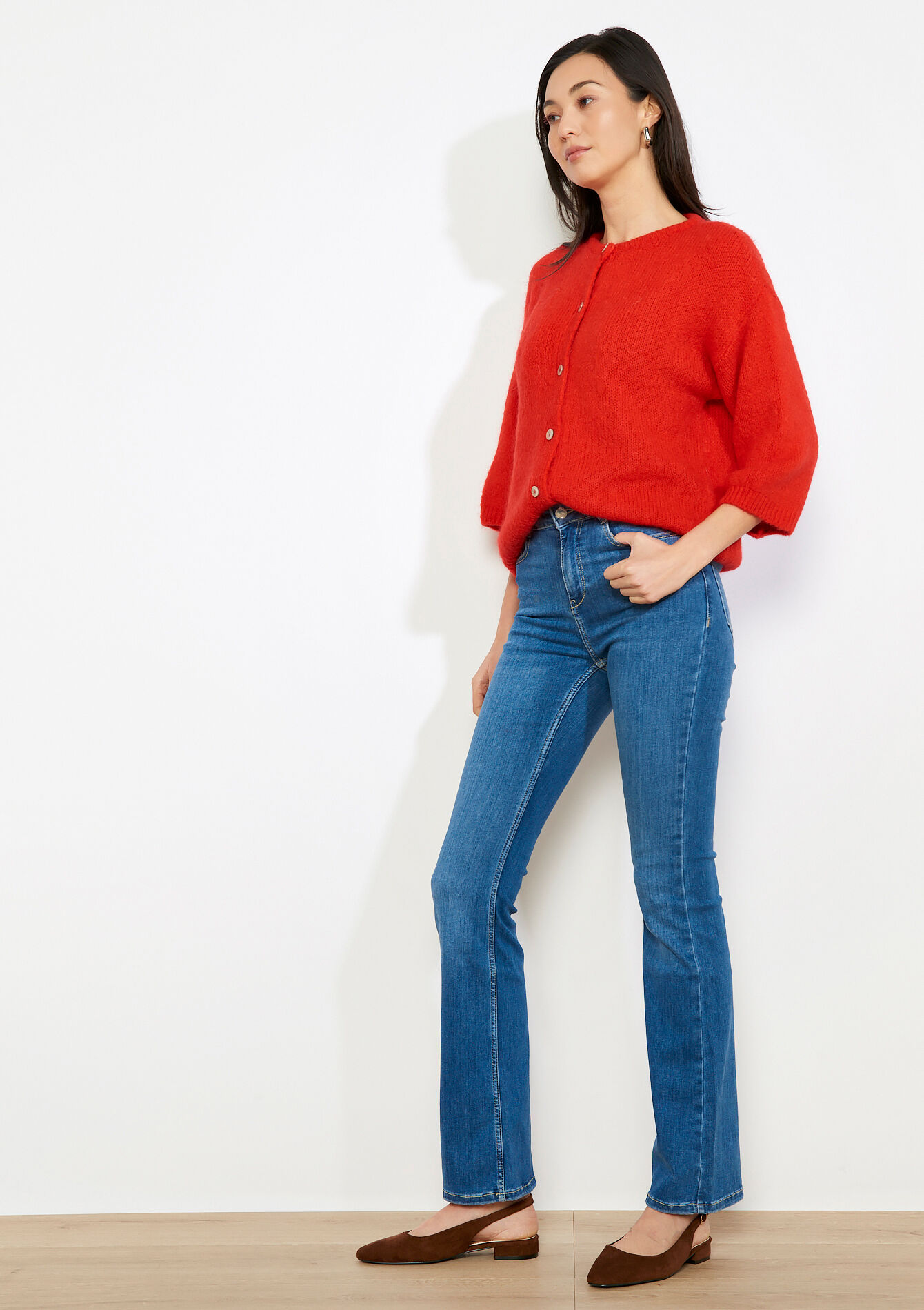 Jean bootcut taille haute, Jean bootcut taille haute - MEDIUM BLUE - 22000628_0500