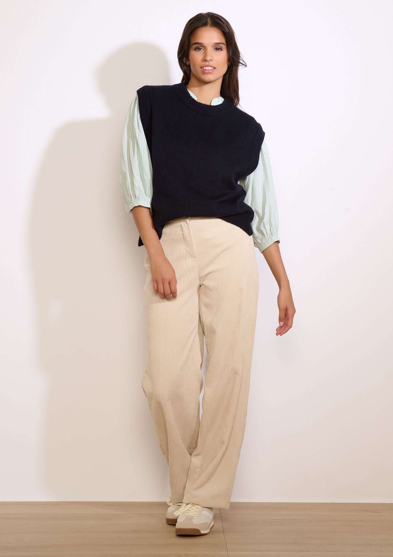 Mouwloze gebreide trui, Mouwloze gebreide trui - NAVY BASIC - 04007086_2723