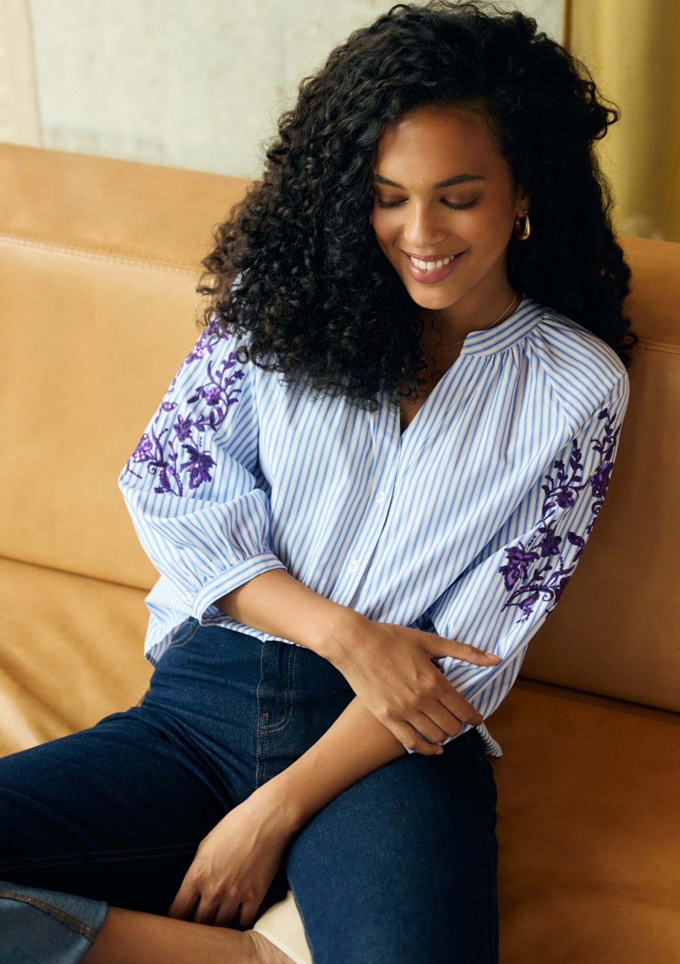 Gestreept hemd met pailletten, Gestreept hemd met pailletten, , back