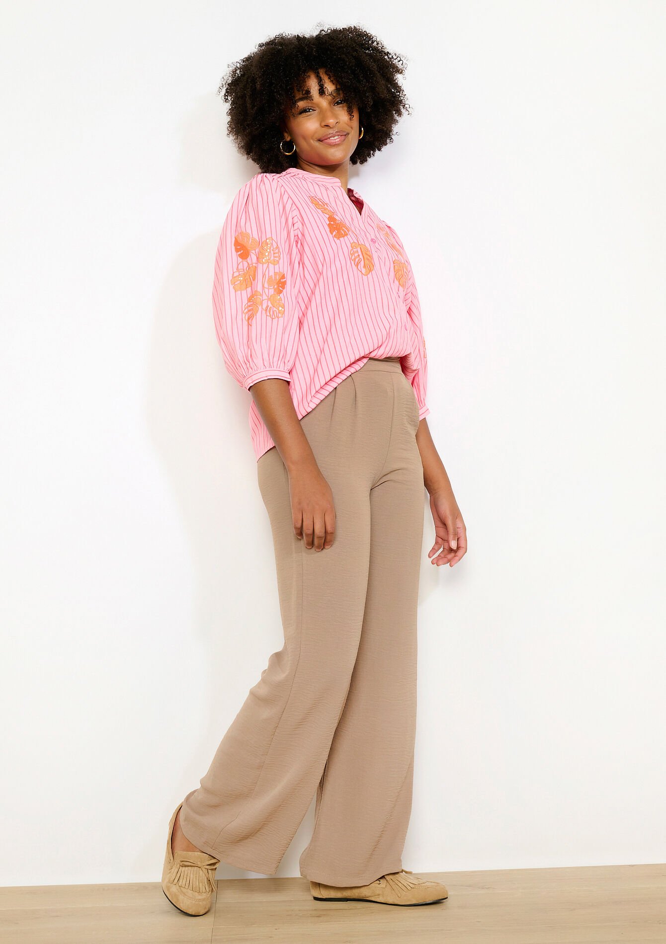 Pantalon ample noir, , back