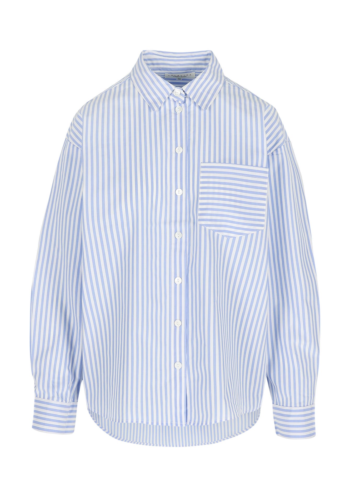 Oversized gestreept hemd - BLUE PASTEL - 05702931_3003