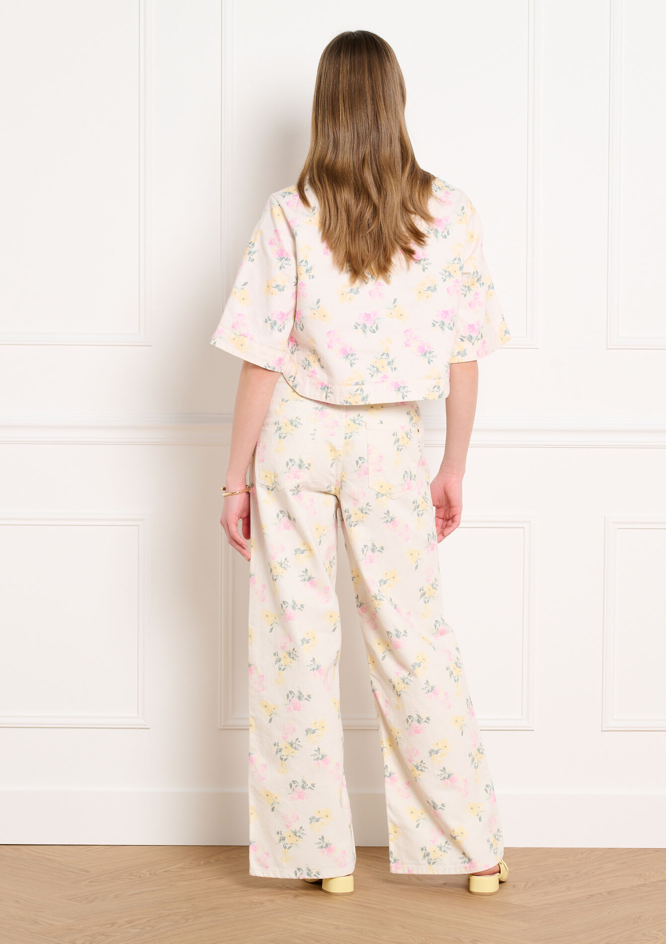 Wijde bedrukte broek - OFFWHITE - 06004707_1001