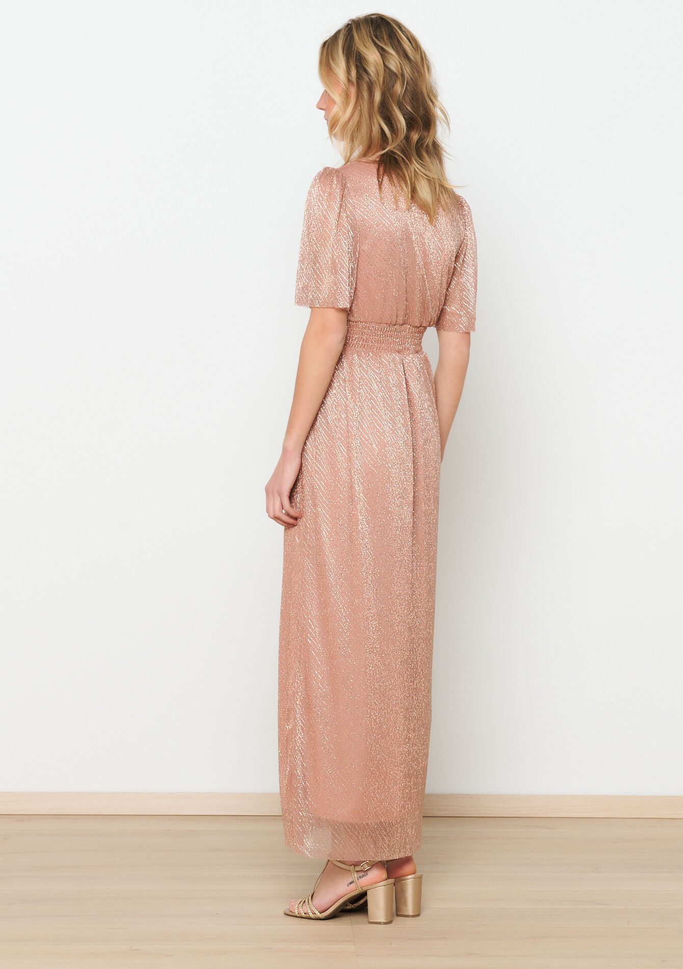 Maxi dress with butterfly sleeves, Maxi dress with butterfly sleeves - NUDE LOTUS - 08103566_4118