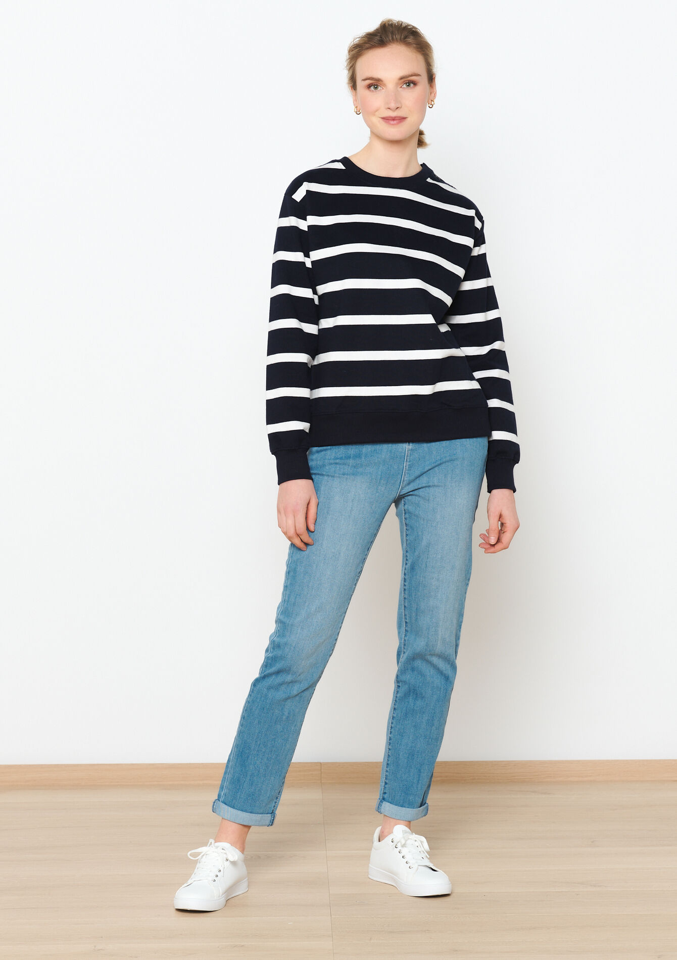 Striped oversized pullover, Striped oversized pullover - NAVY/WHITE - 1094657
