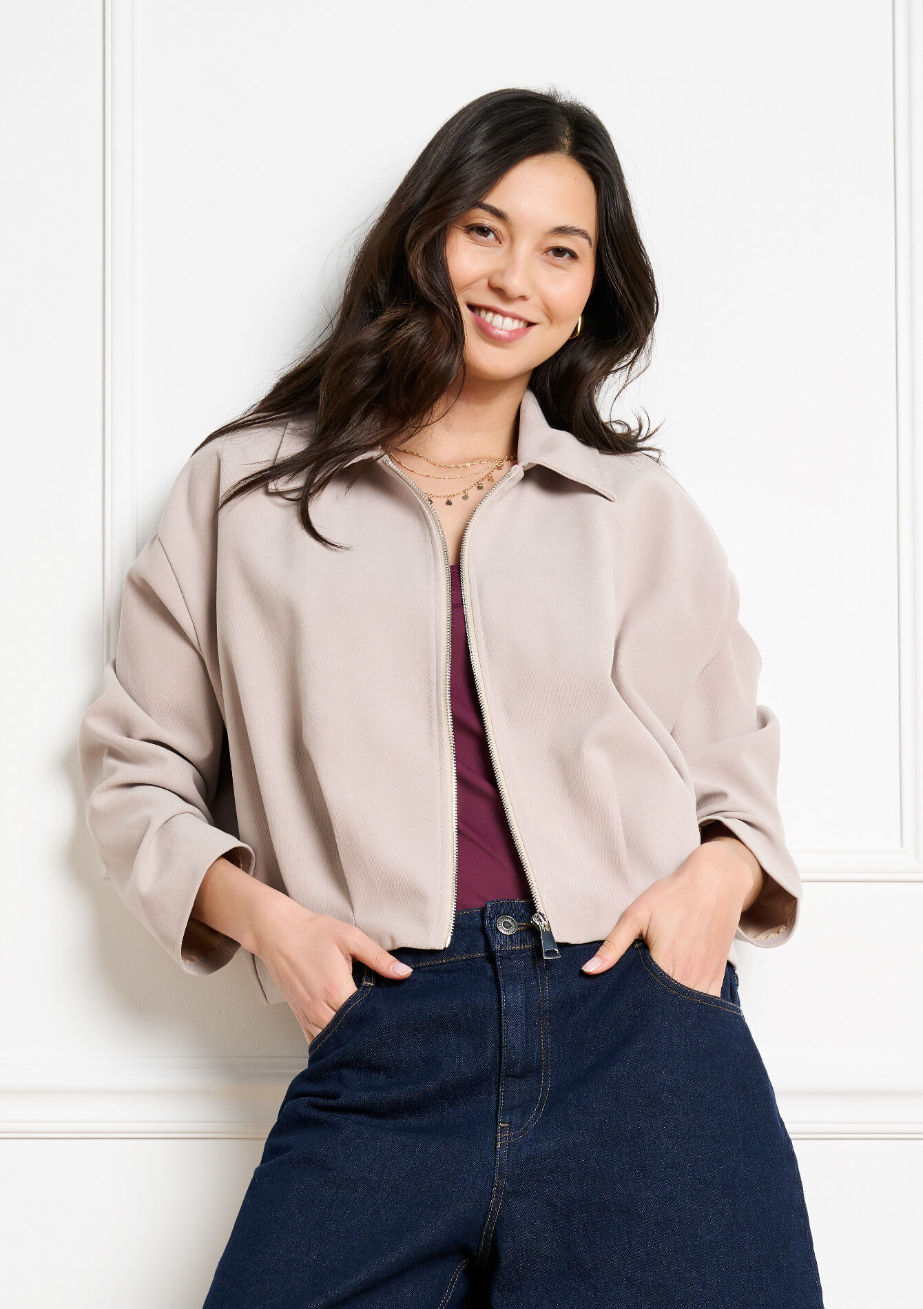 Zachte blousejas, , back