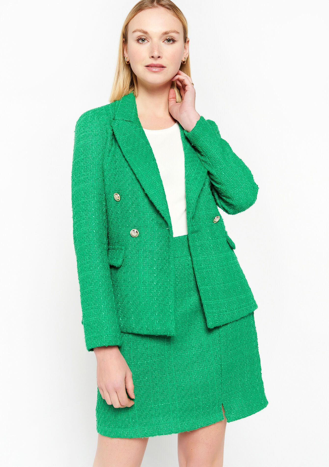 Tweed blazer, Tweed blazer - GREEN APPLE - 09100747
