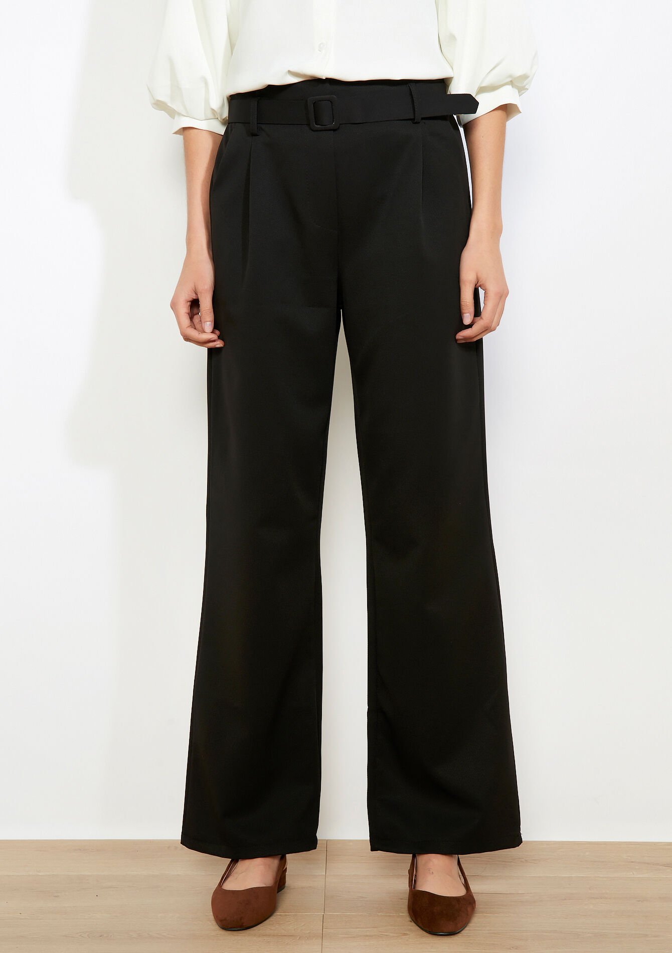 Taillebroek met ceintuur - BLACK - 06601110_1119