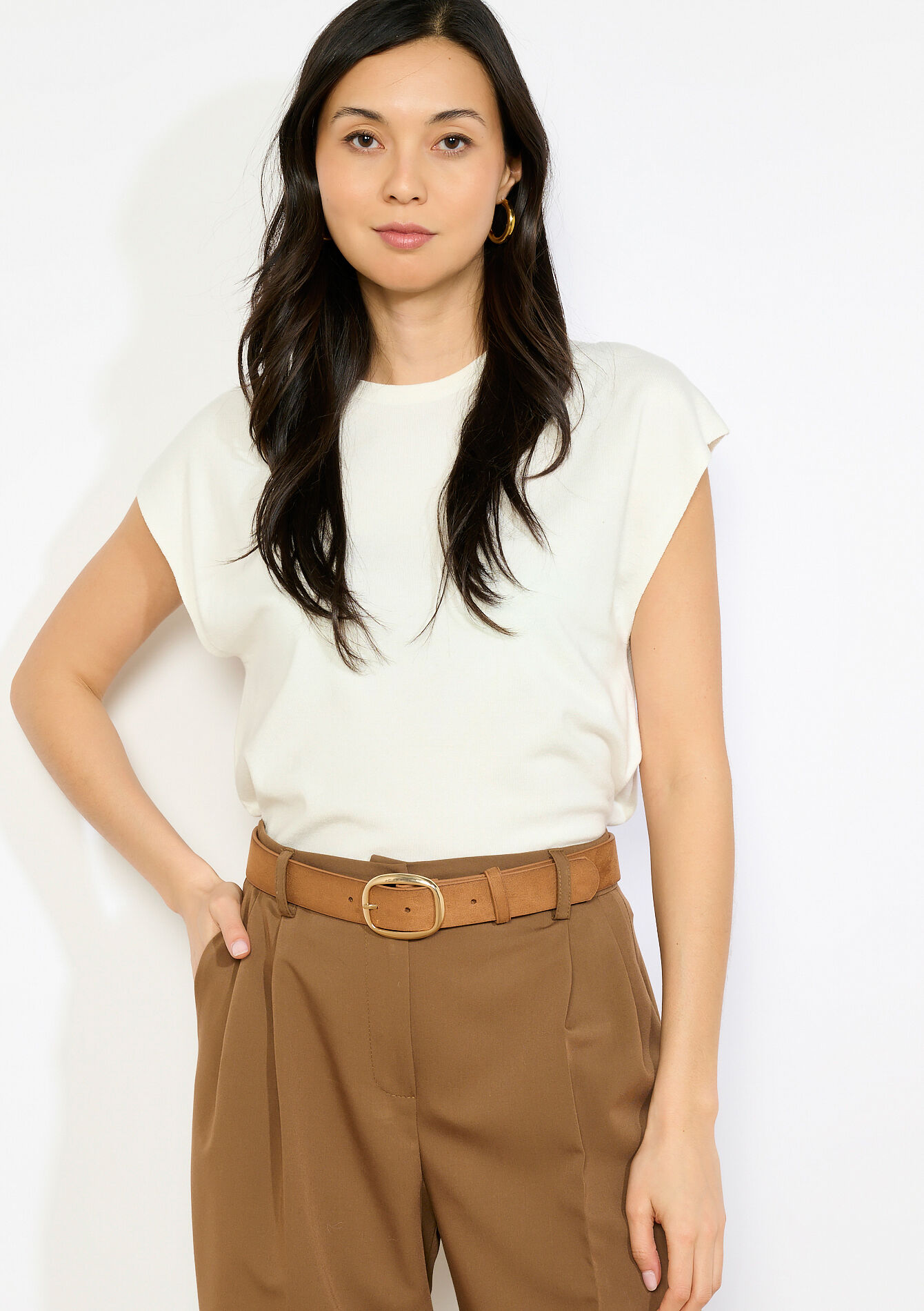 Suèdine ceintuur met gesp, Suèdine ceintuur met gesp - CAMEL CINNAMON - 14001952_3835