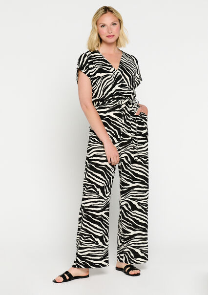 Jumpsuit with zebra print - BLACK - 06004401_1119