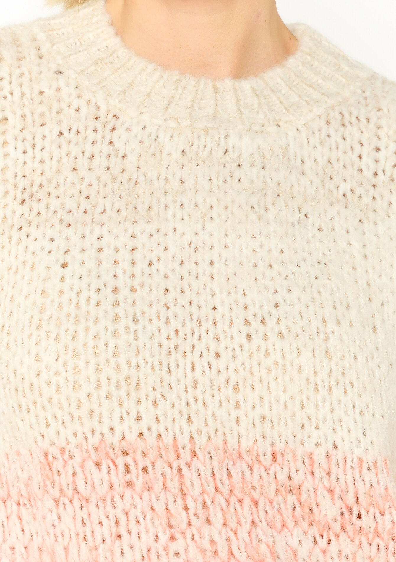 Pull multicolore à grosse maille - OFFWHITE - 04006750_1001