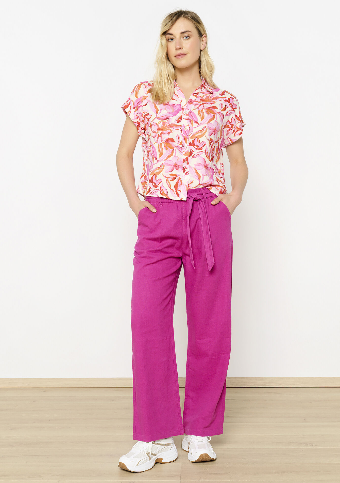 Chemise fleurie vibrante - RED LOLLIPOP - 05702689_5301